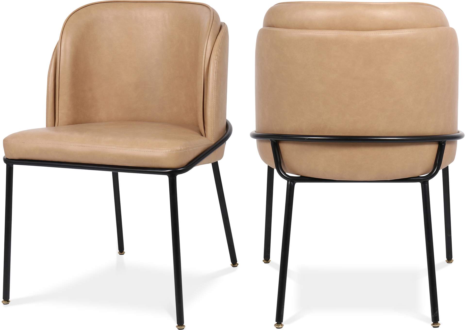 Jagger Tan Faux Leather Dining Chair Set of 2,Meridian Furniture