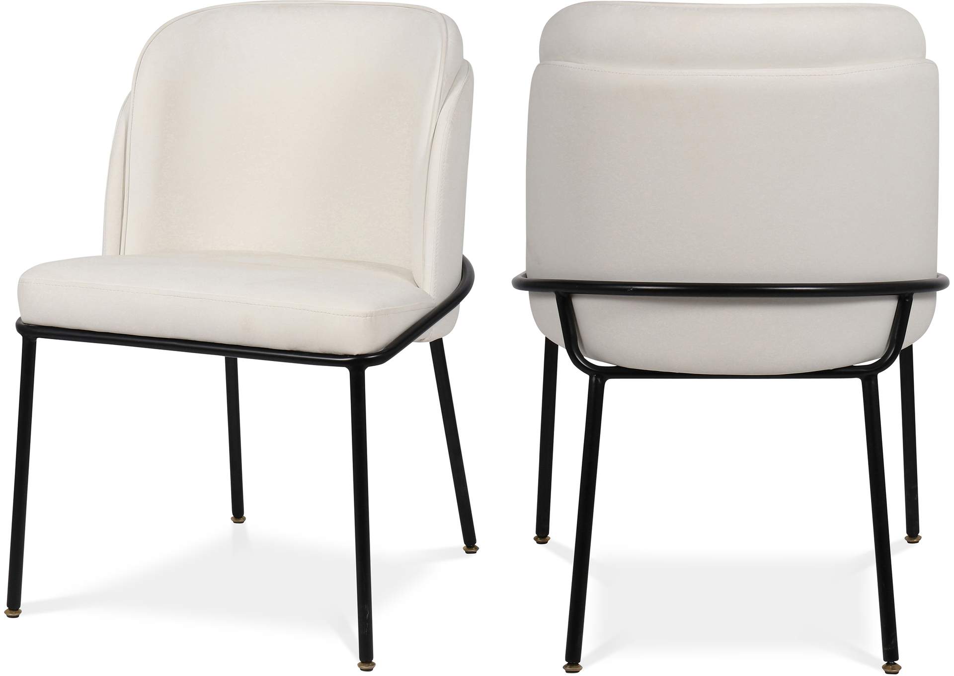 Jagger White Faux Leather Dining Chair Set of 2,Meridian Furniture