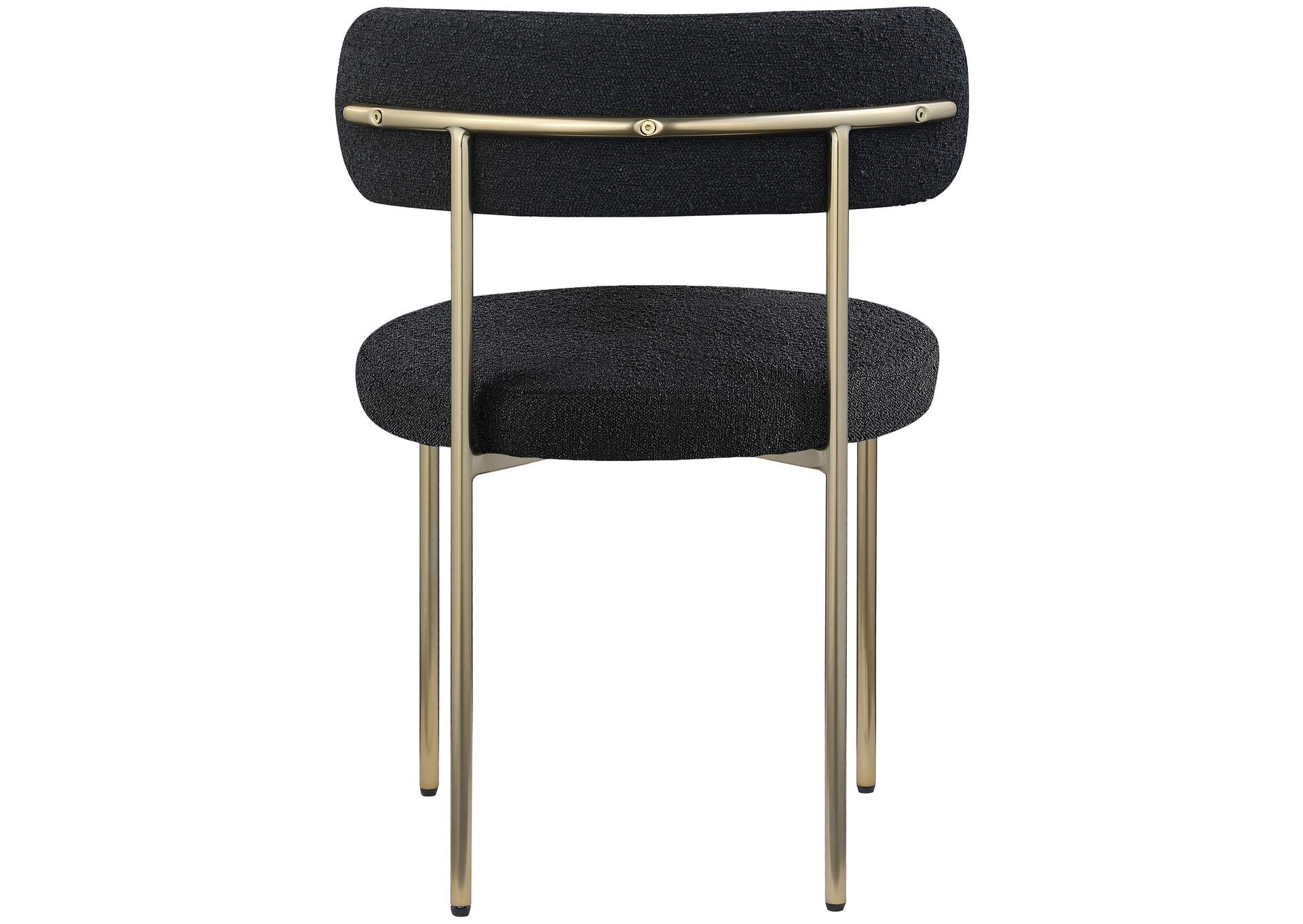 Beacon Black Boucle Fabric Dining Chair Set of 2,Meridian Furniture