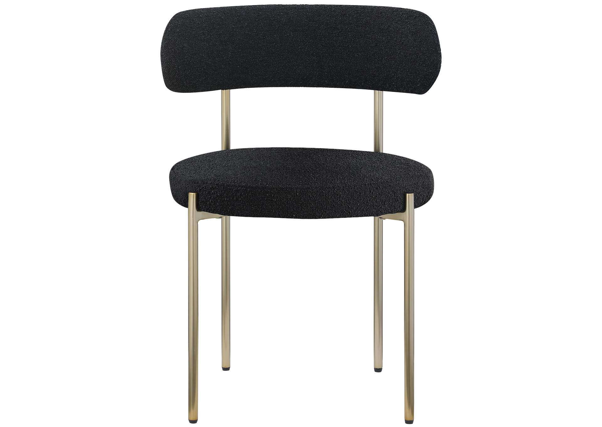 Beacon Black Boucle Fabric Dining Chair Set of 2,Meridian Furniture