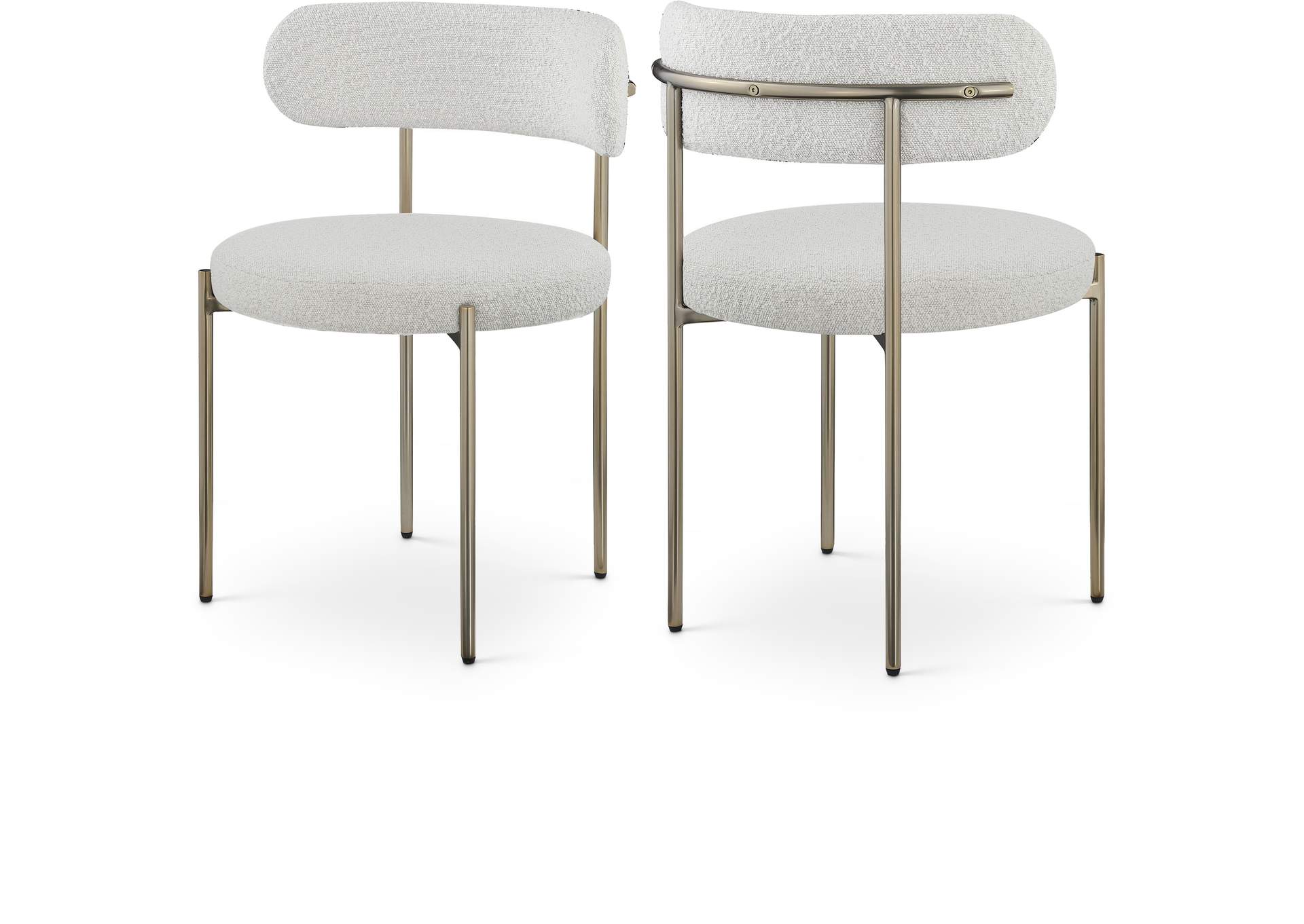 Beacon Cream Boucle Fabric Dining Chair Set of 2,Meridian Furniture