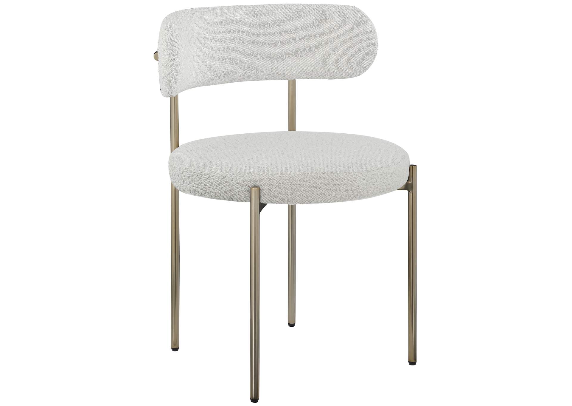 Beacon Cream Boucle Fabric Dining Chair Set of 2,Meridian Furniture