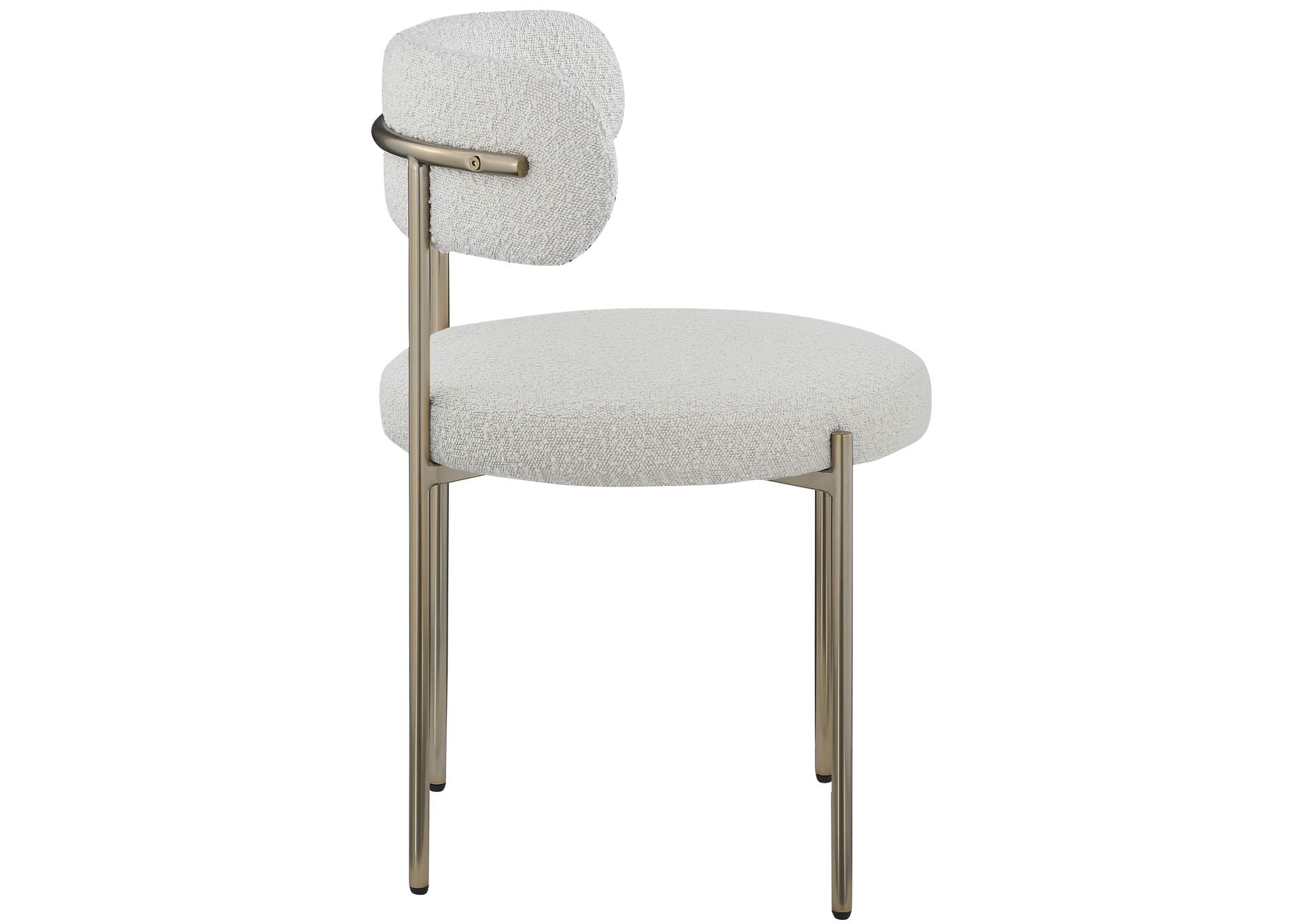 Beacon Cream Boucle Fabric Dining Chair Set of 2,Meridian Furniture