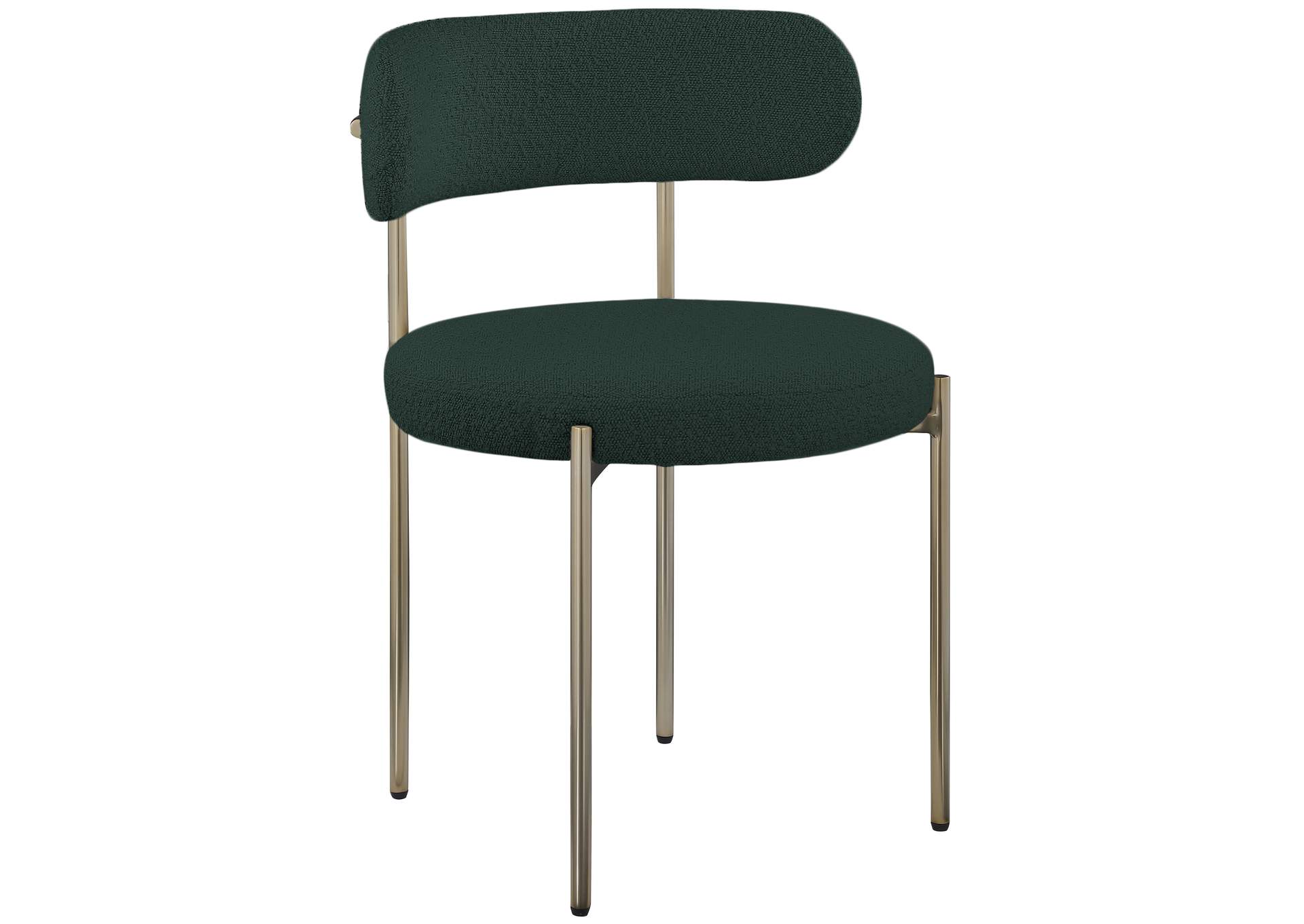 Beacon Green Boucle Fabric Dining Chair Set of 2,Meridian Furniture