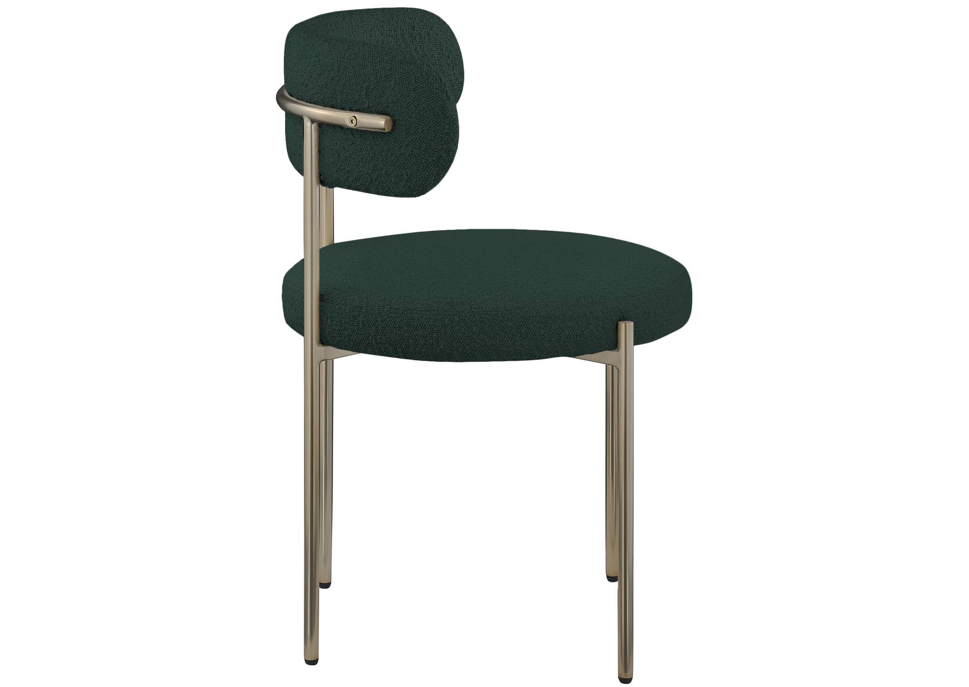 Beacon Green Boucle Fabric Dining Chair Set of 2,Meridian Furniture