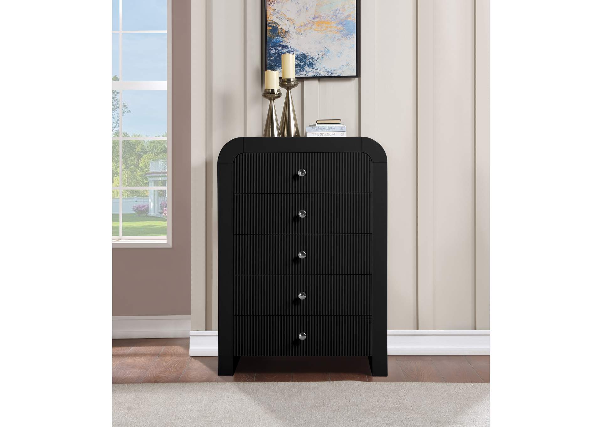 Artisto Black Chest,Meridian Furniture