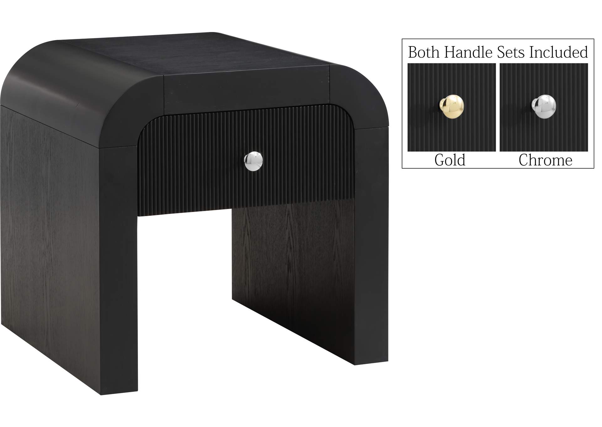 Artisto Black End Table,Meridian Furniture