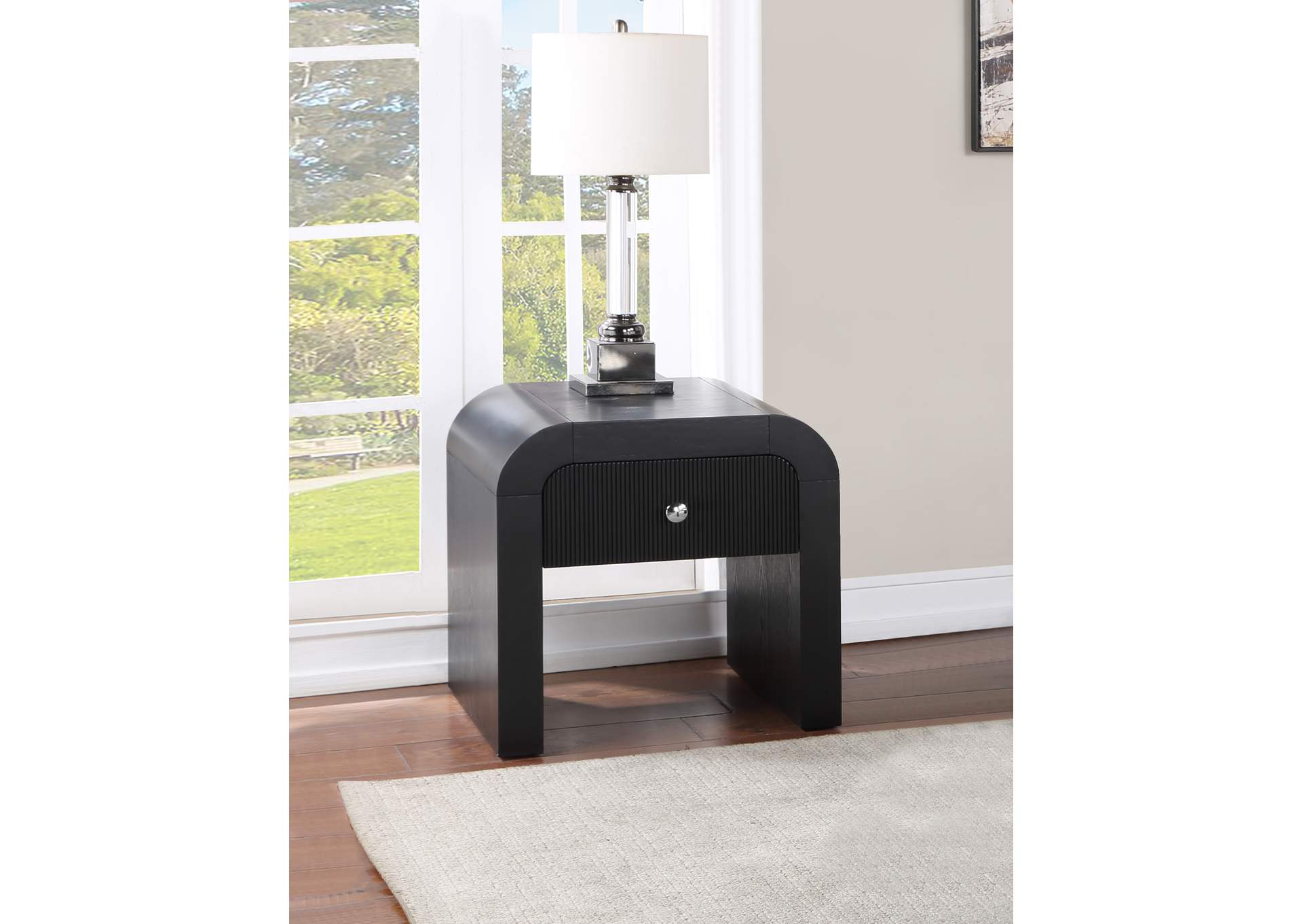 Artisto Black End Table,Meridian Furniture