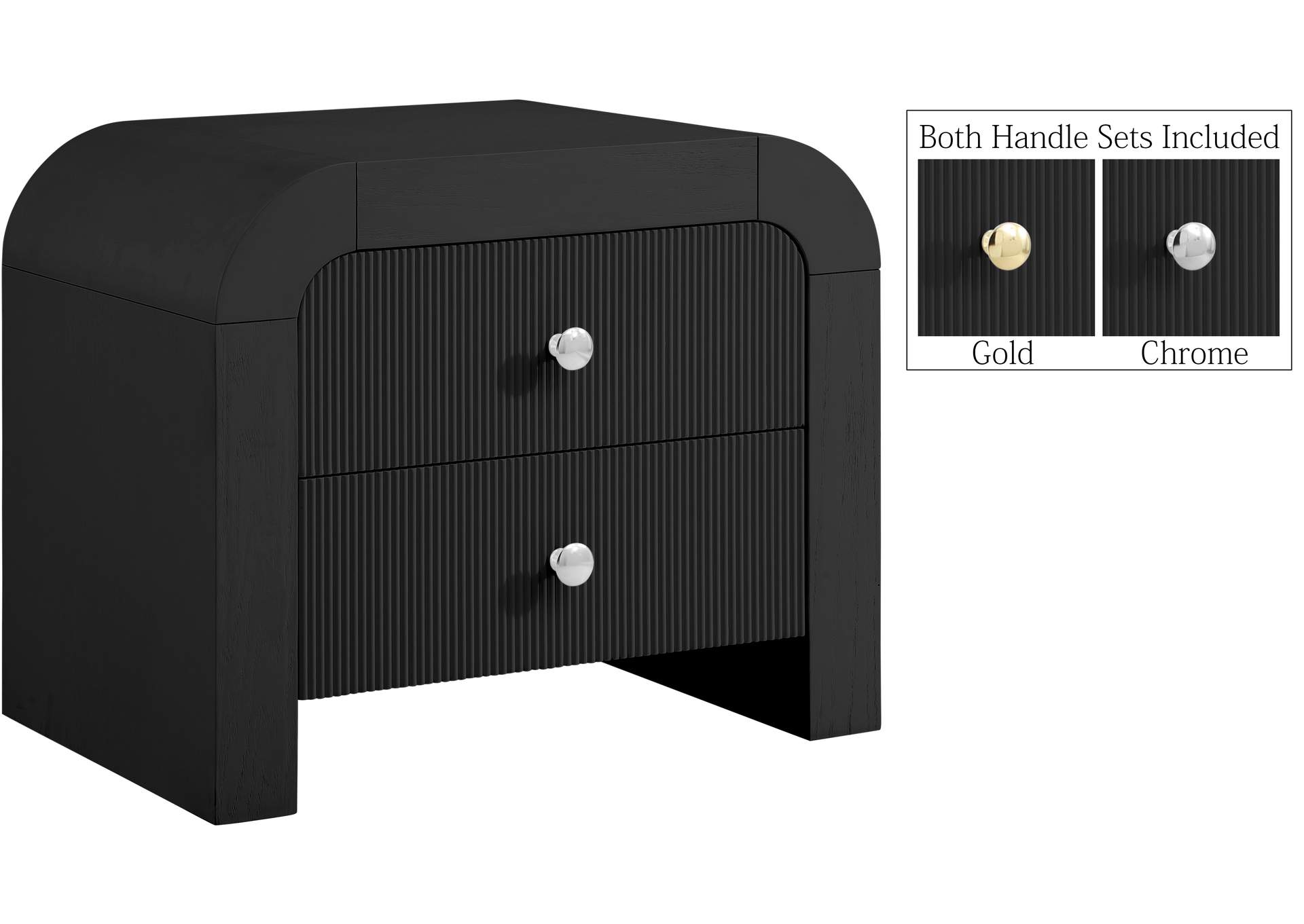 Artisto Black Night Stand,Meridian Furniture