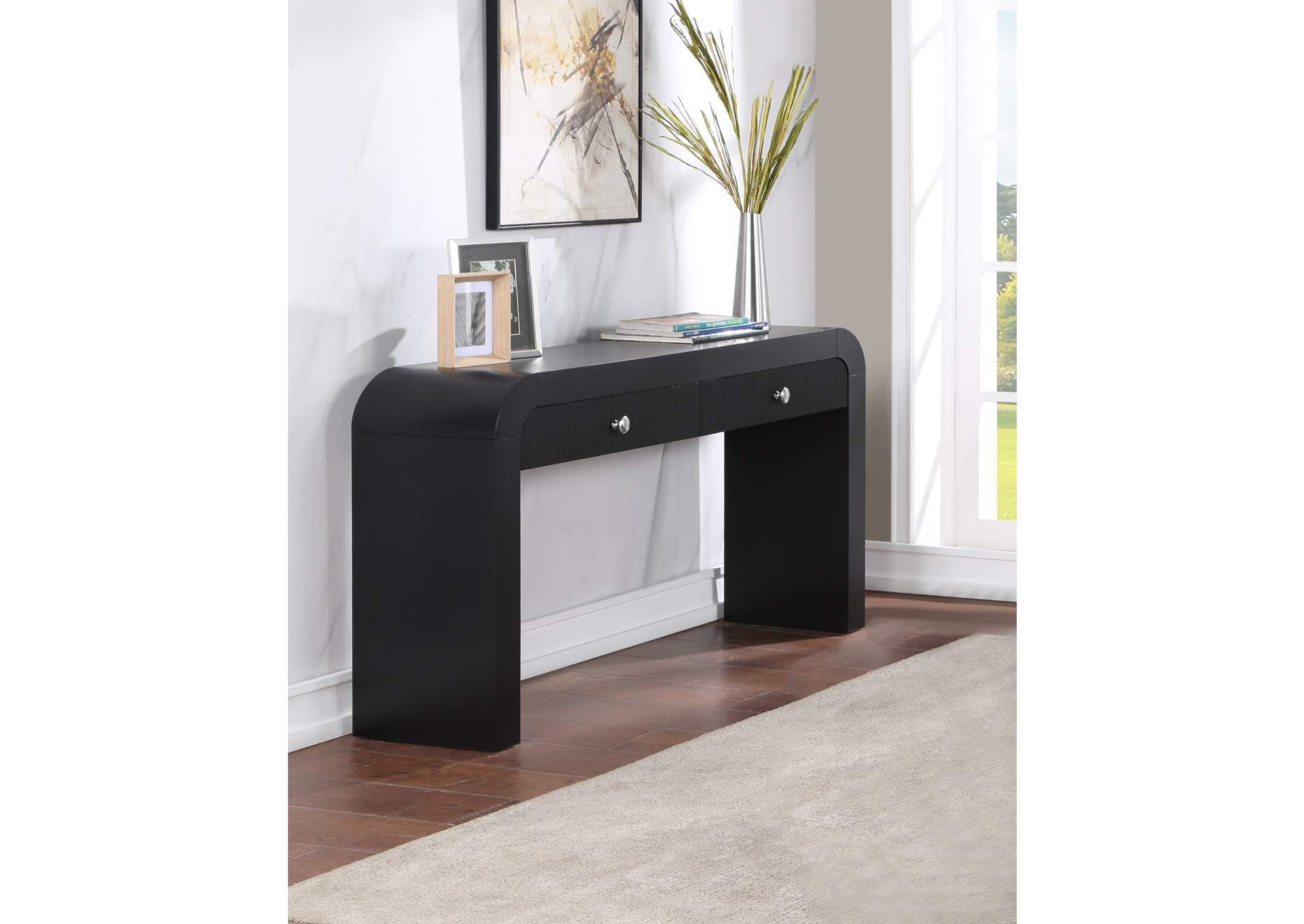 Artisto Black Console Table,Meridian Furniture