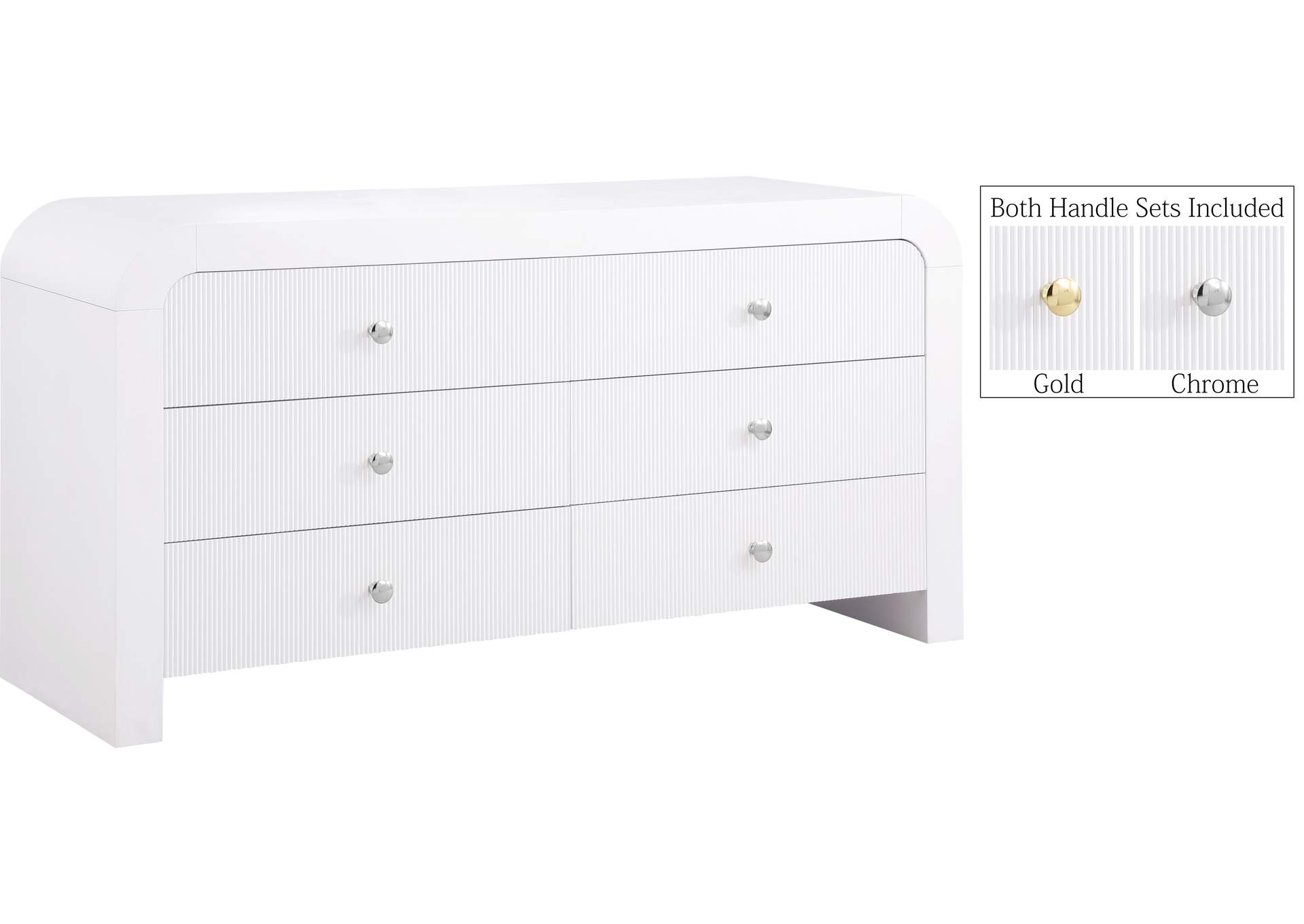 Artisto White Dresser,Meridian Furniture