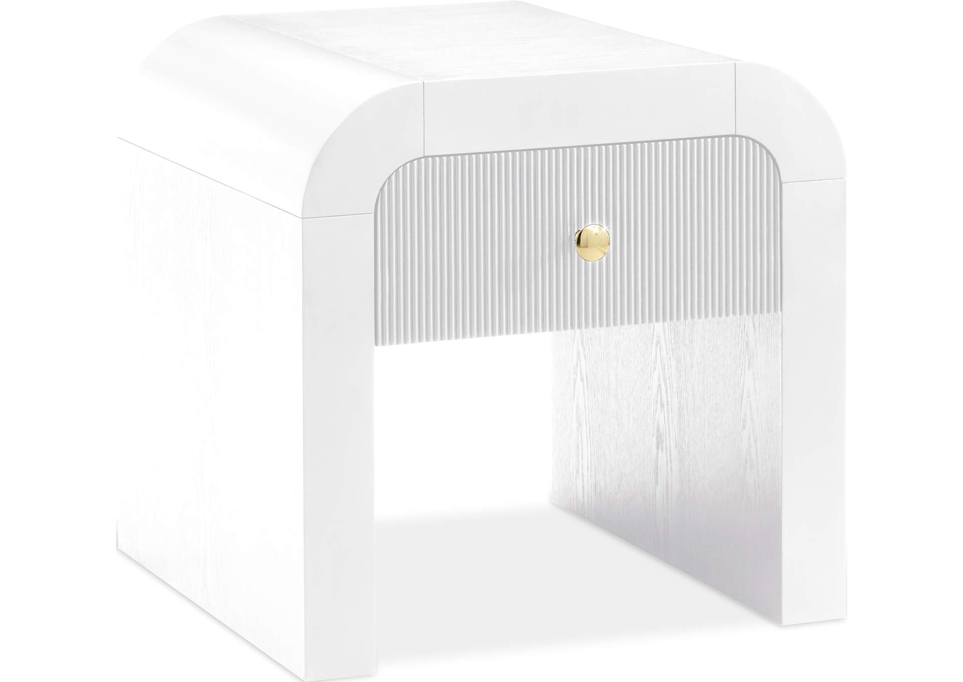 Artisto White End Table,Meridian Furniture