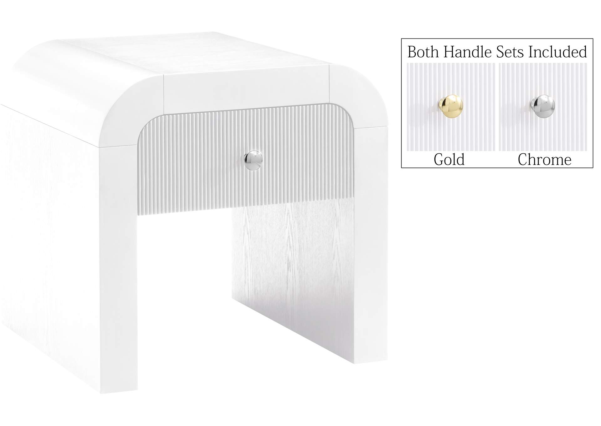 Artisto White End Table,Meridian Furniture