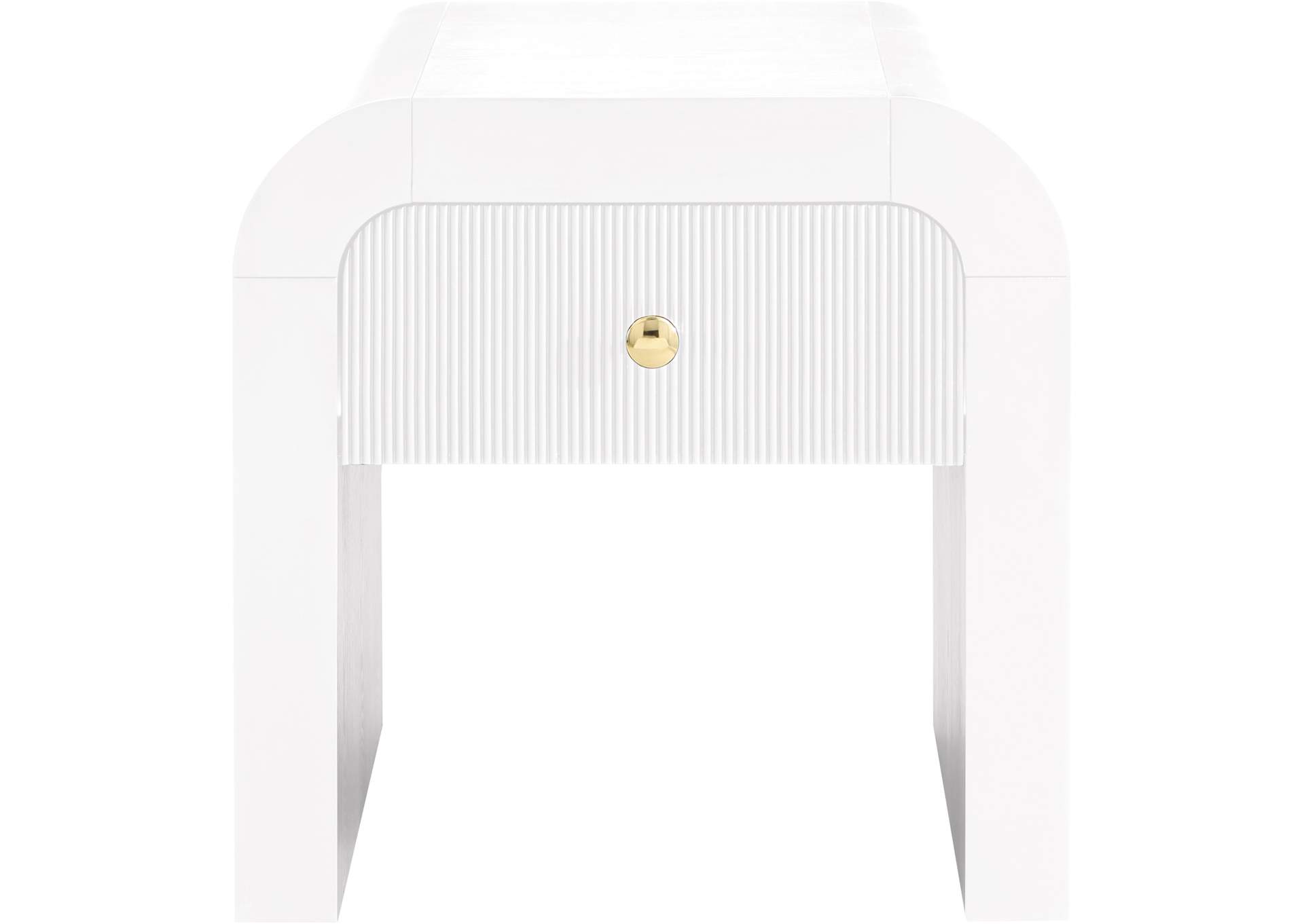 Artisto White End Table,Meridian Furniture