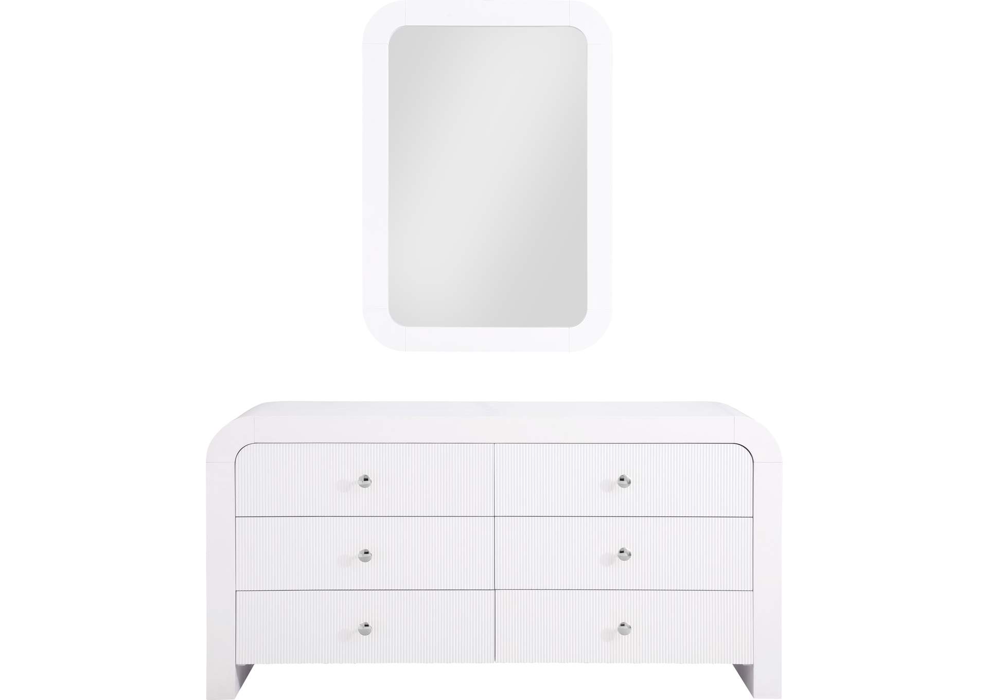 Artisto White Mirror,Meridian Furniture