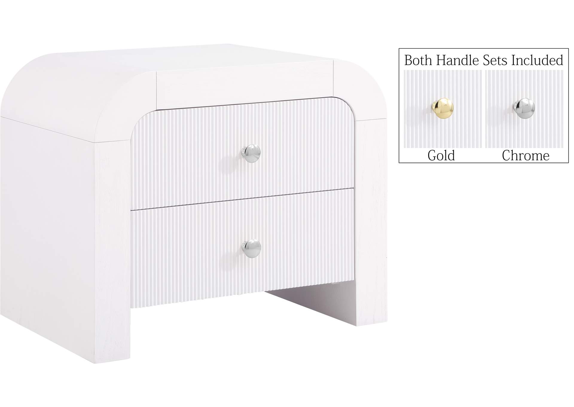 Artisto White Night Stand,Meridian Furniture