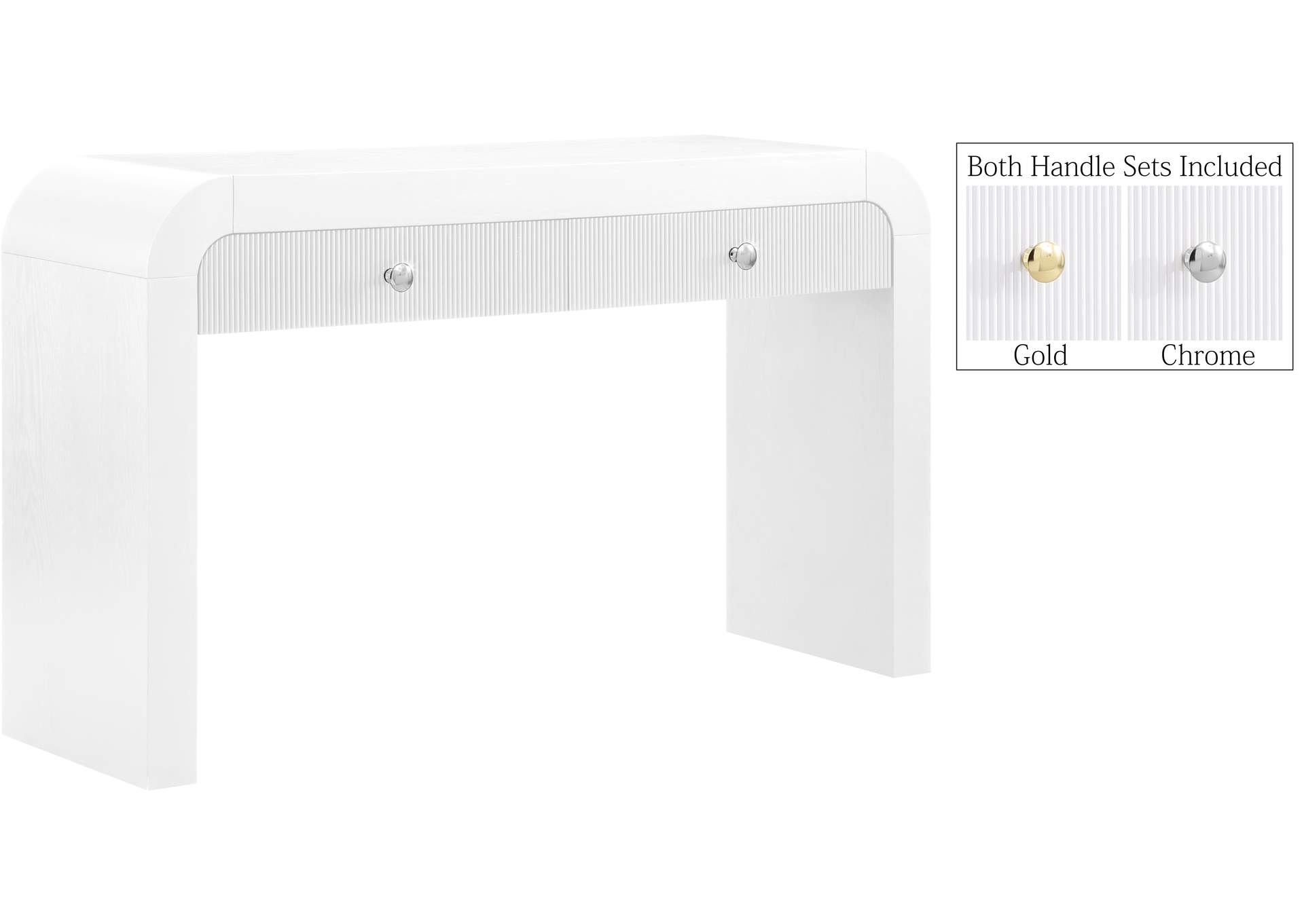 Artisto White Console Table,Meridian Furniture