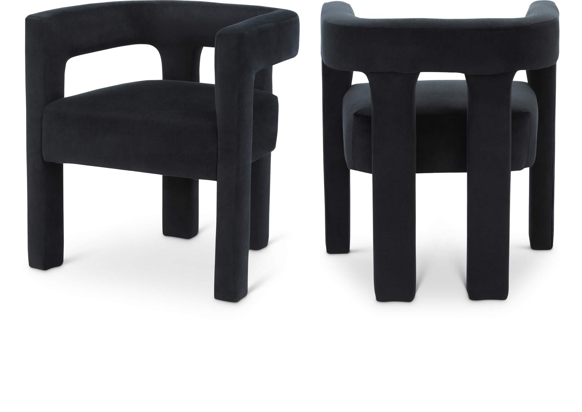 Athena Black Velvet Dining Chair,Meridian Furniture