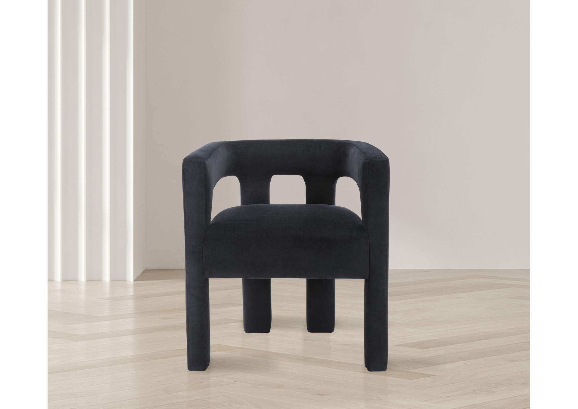 Athena Black Velvet Dining Chair,Meridian Furniture