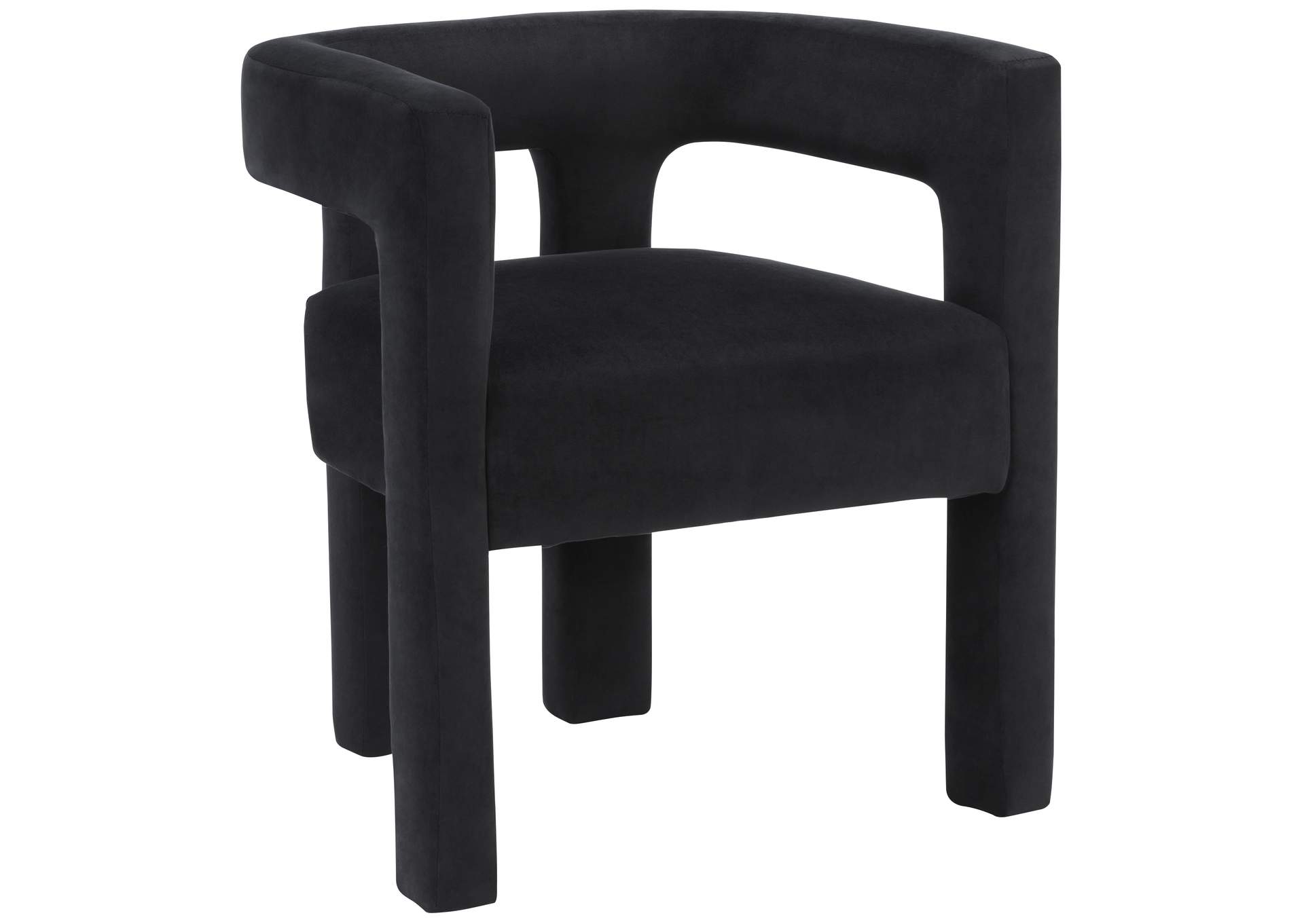 Athena Black Velvet Dining Chair,Meridian Furniture