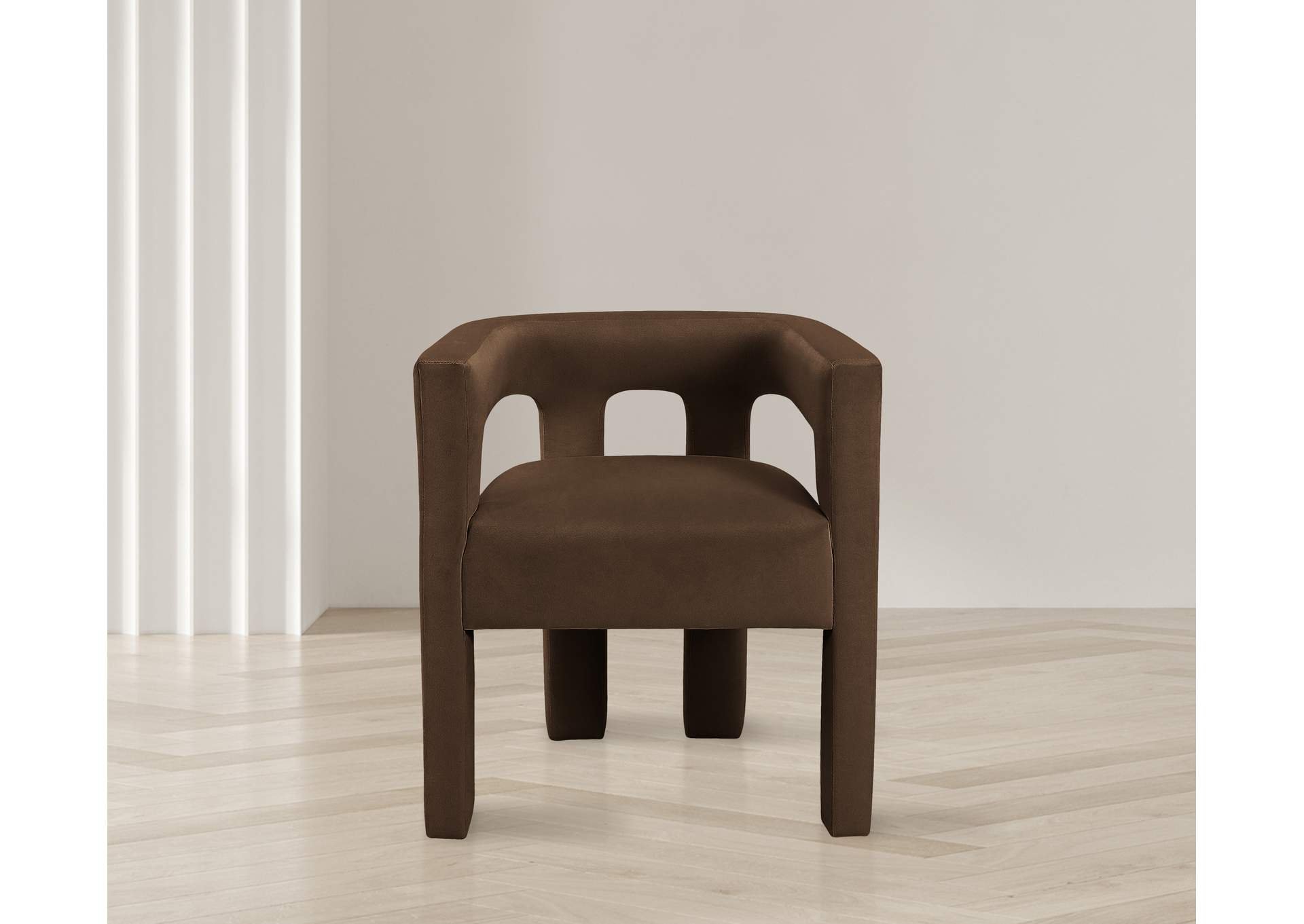 Athena Brown Velvet Dining Chair,Meridian Furniture