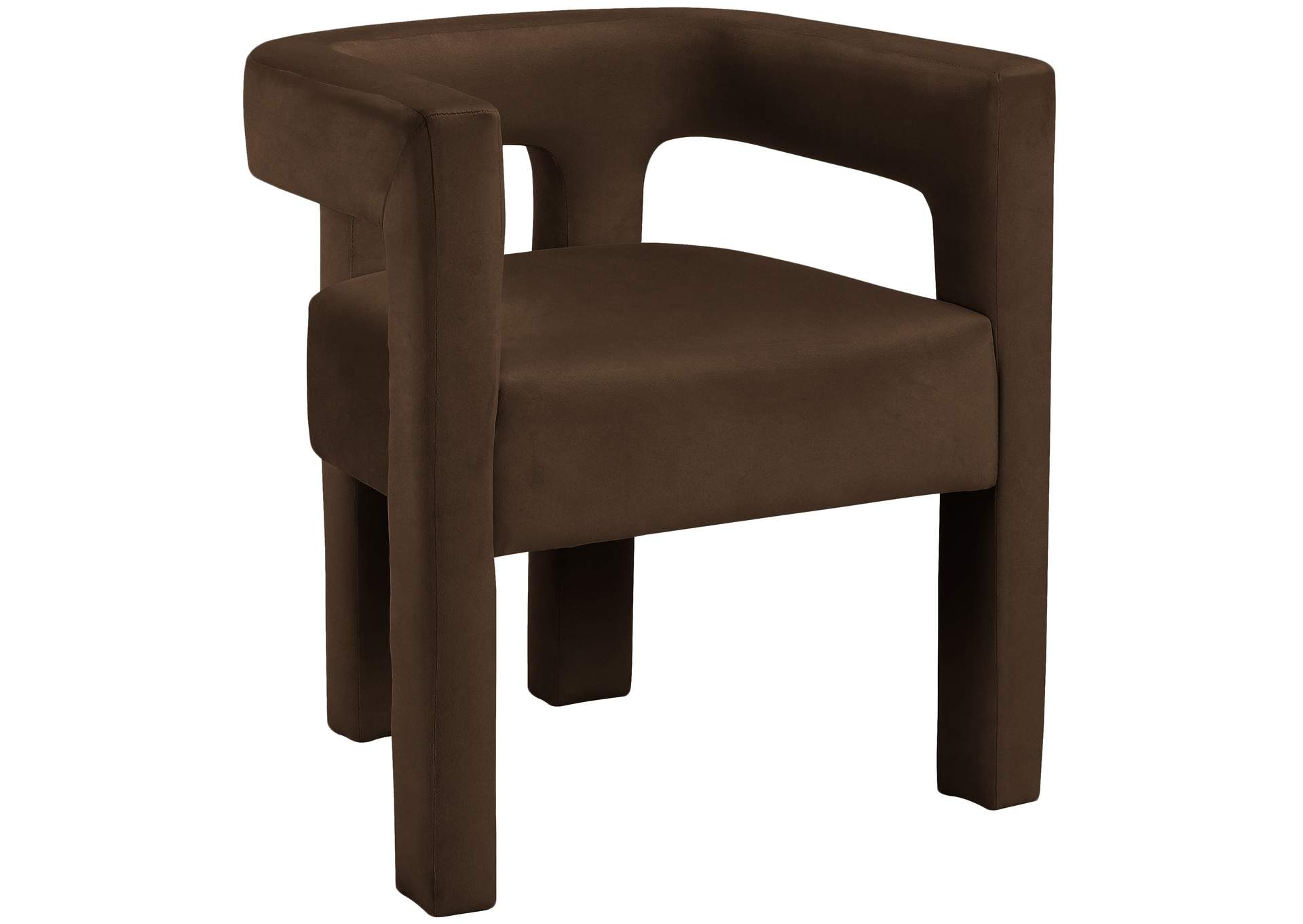 Athena Brown Velvet Dining Chair,Meridian Furniture