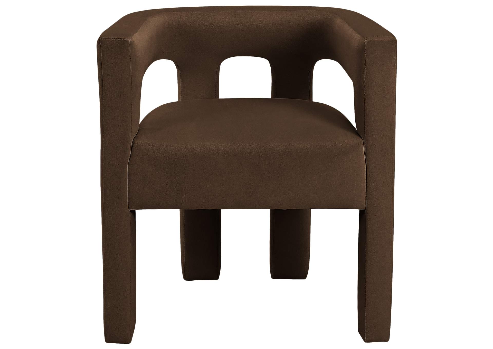 Athena Brown Velvet Dining Chair,Meridian Furniture