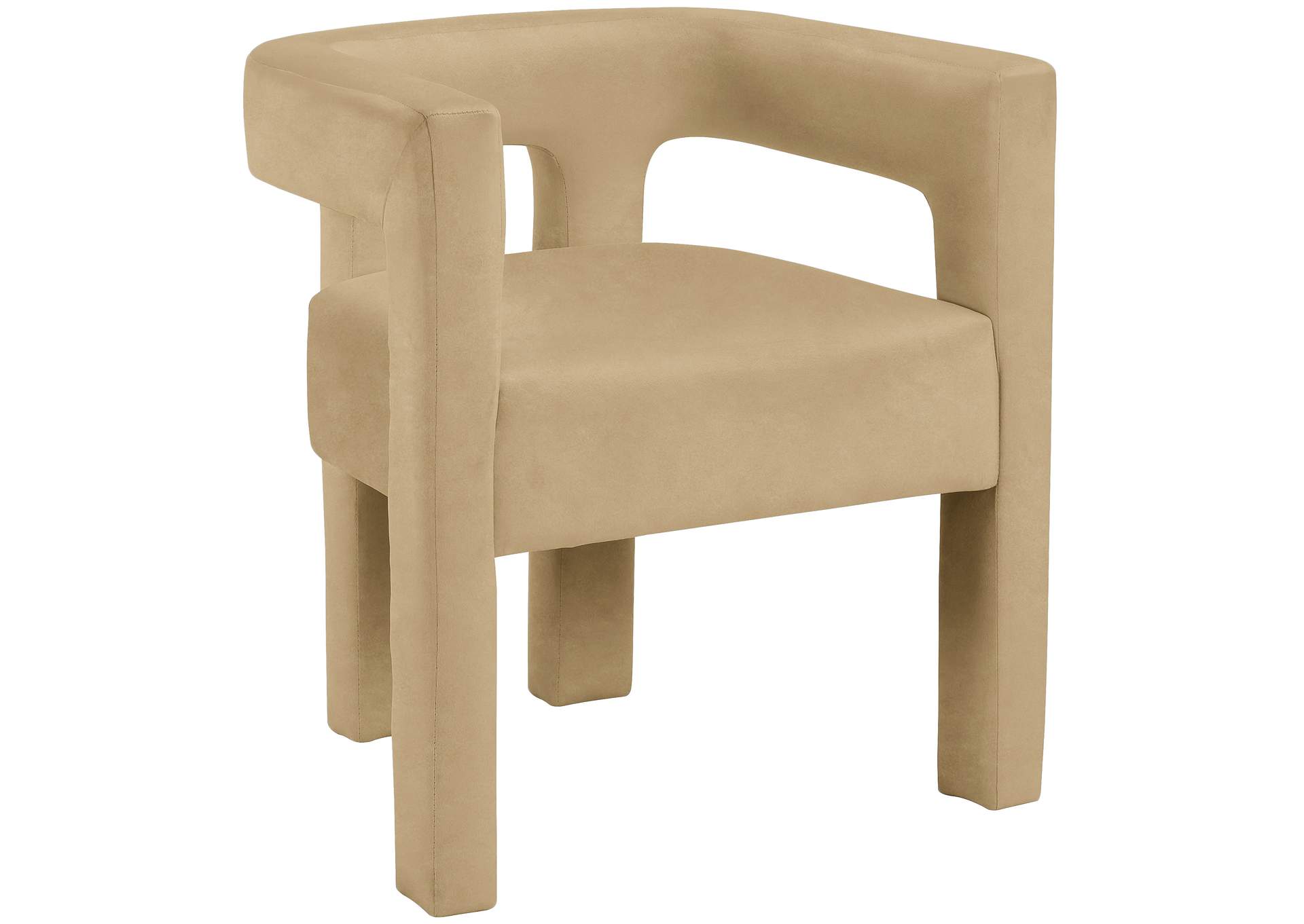 Athena Camel Velvet Dining Chair,Meridian Furniture