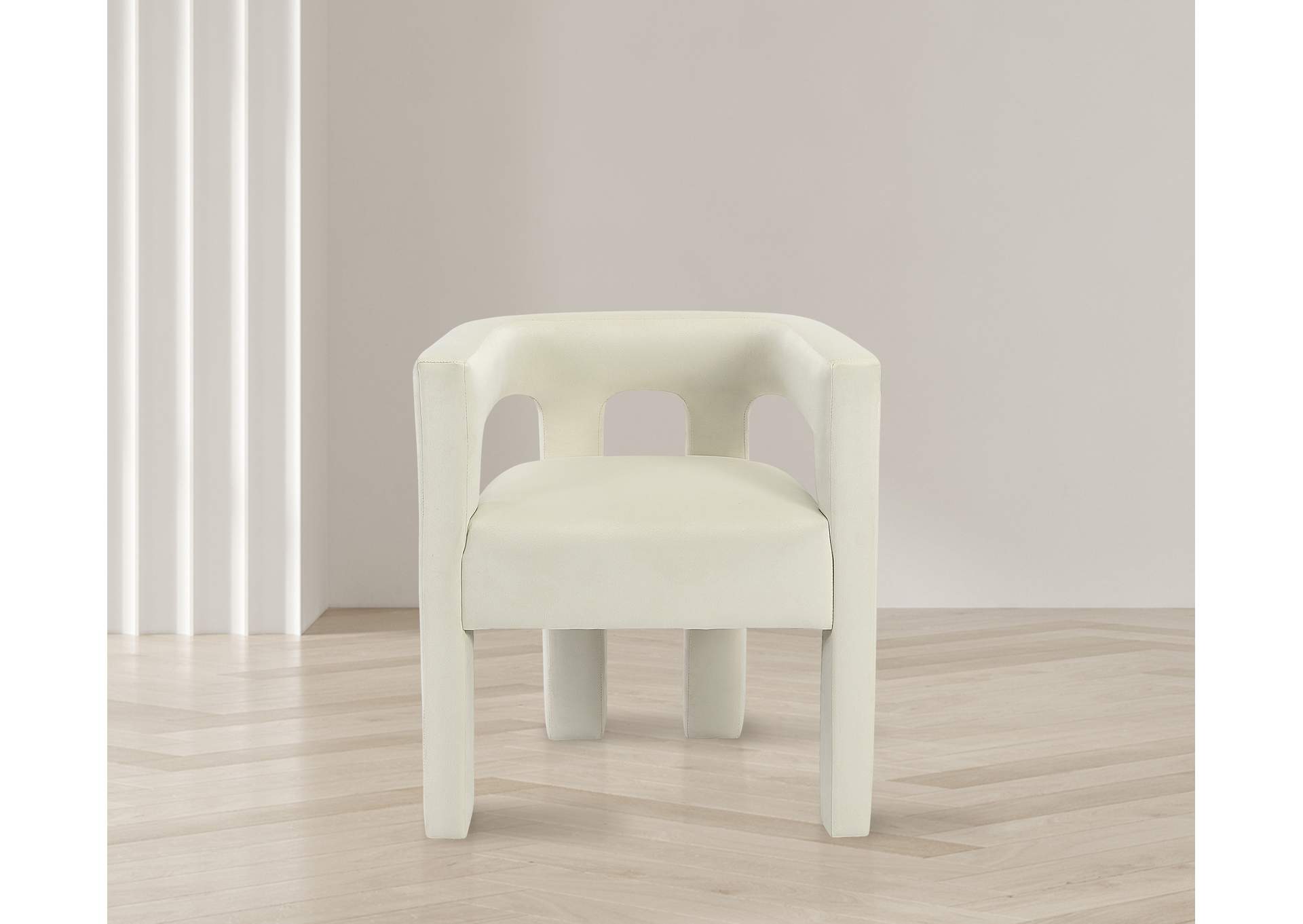 Athena Cream Velvet Dining Chair,Meridian Furniture