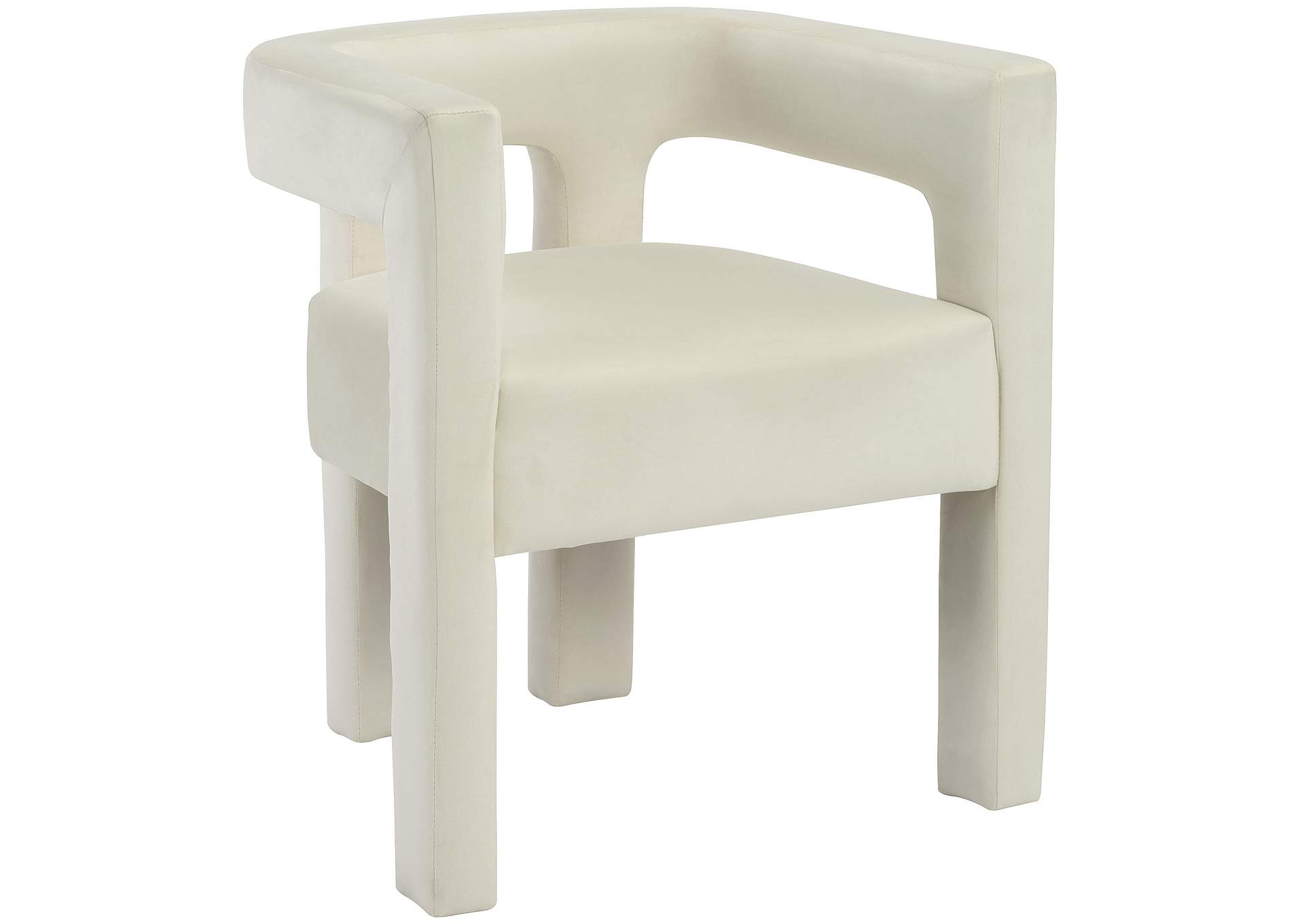 Athena Cream Velvet Dining Chair,Meridian Furniture