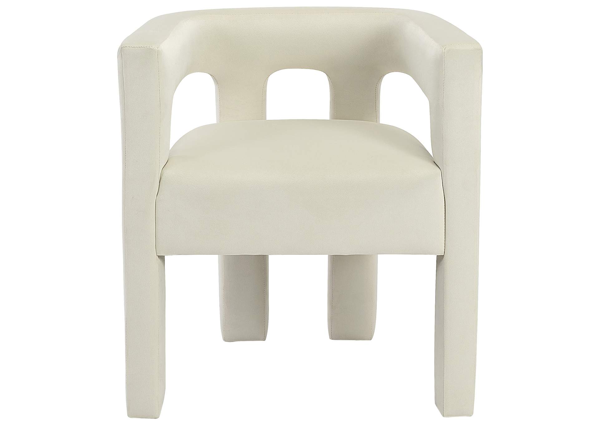 Athena Cream Velvet Dining Chair,Meridian Furniture