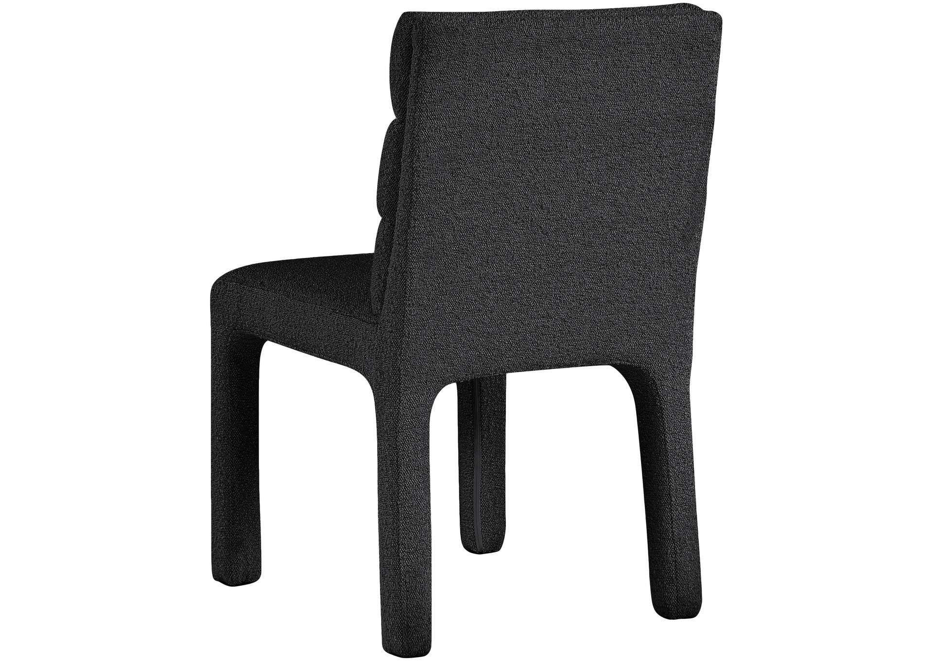 Kai Black Boucle Fabric Dining Chair Set of 2,Meridian Furniture