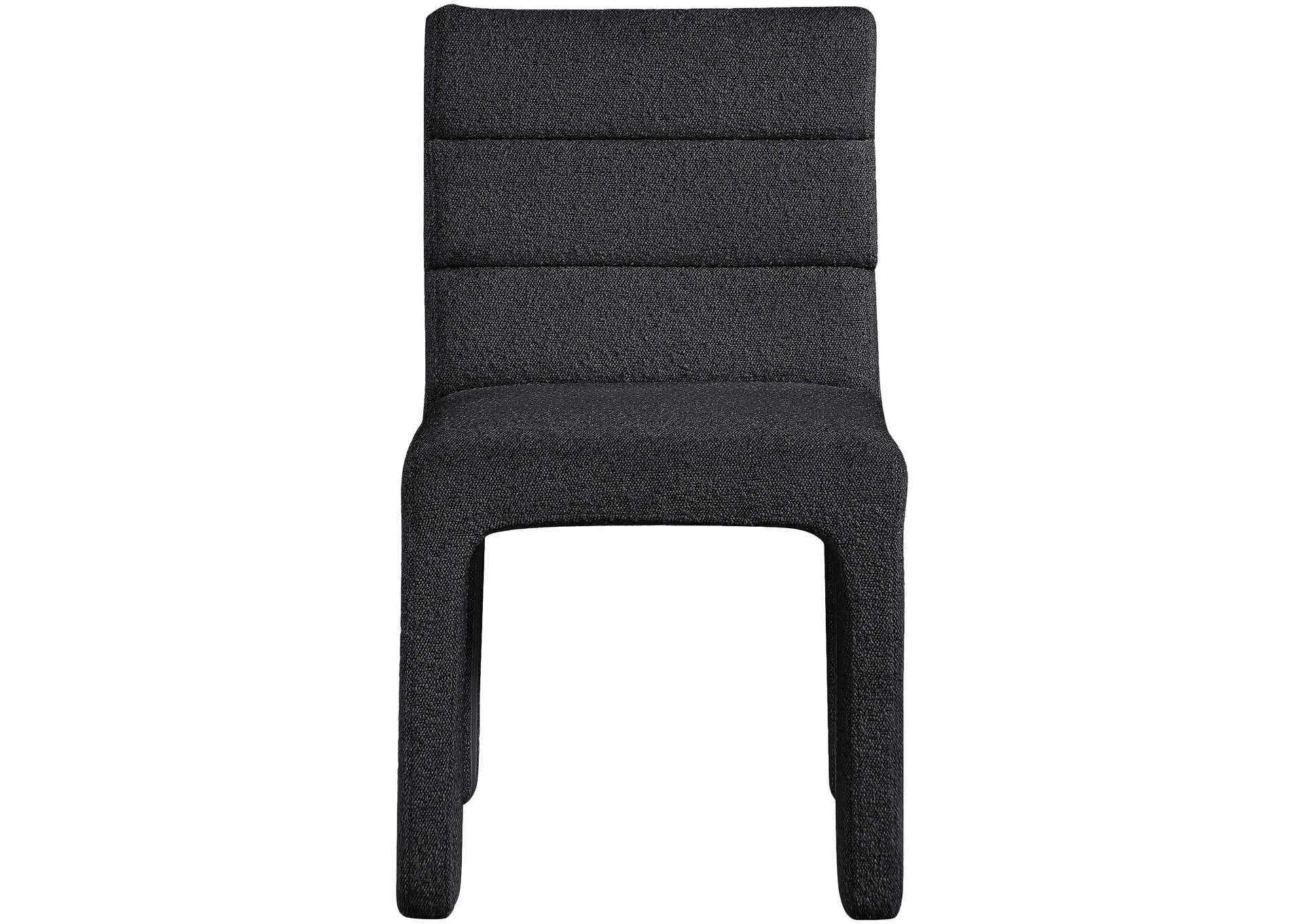 Kai Black Boucle Fabric Dining Chair Set of 2,Meridian Furniture