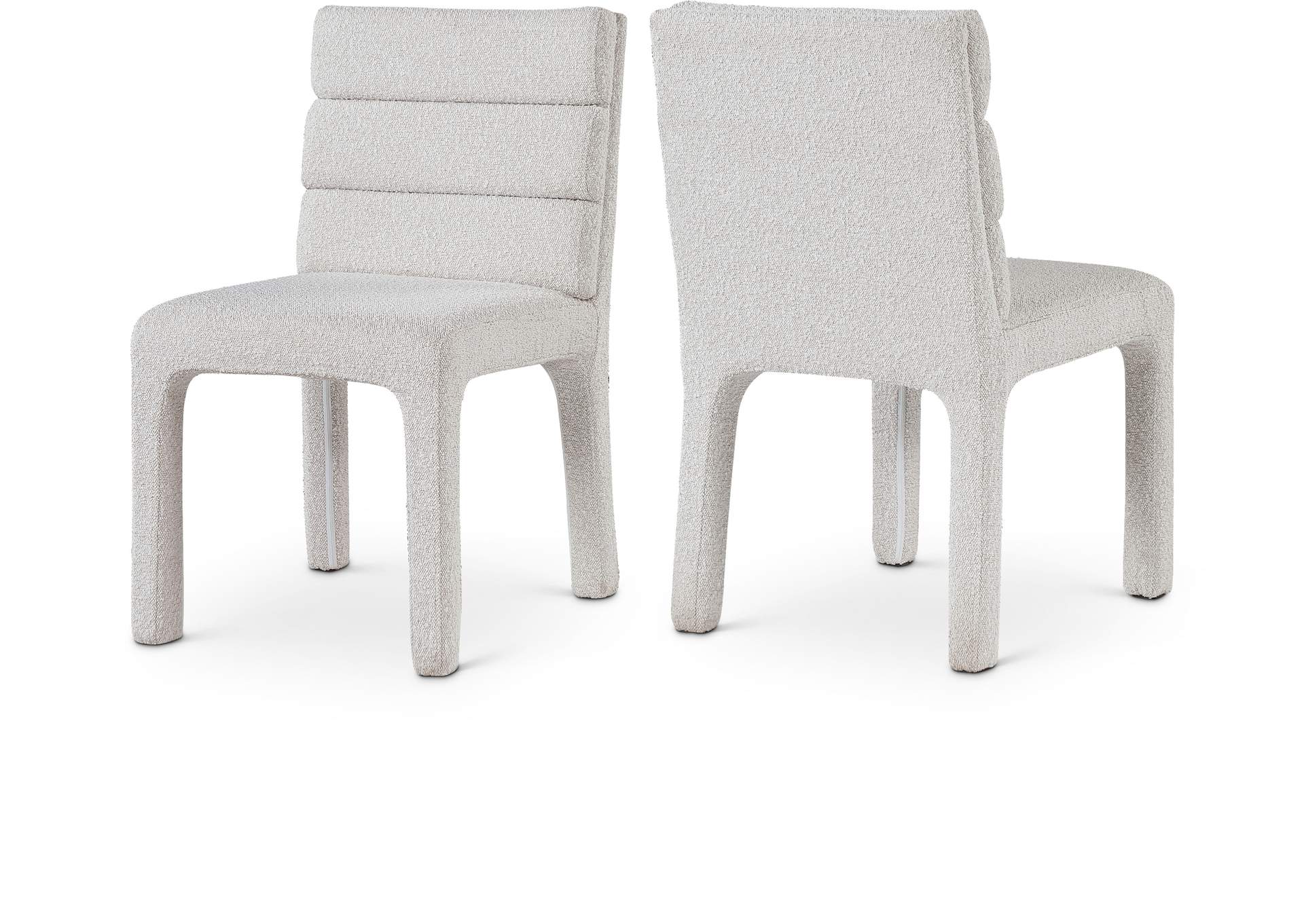 Kai Cream Boucle Fabric Dining Chair Set of 2,Meridian Furniture