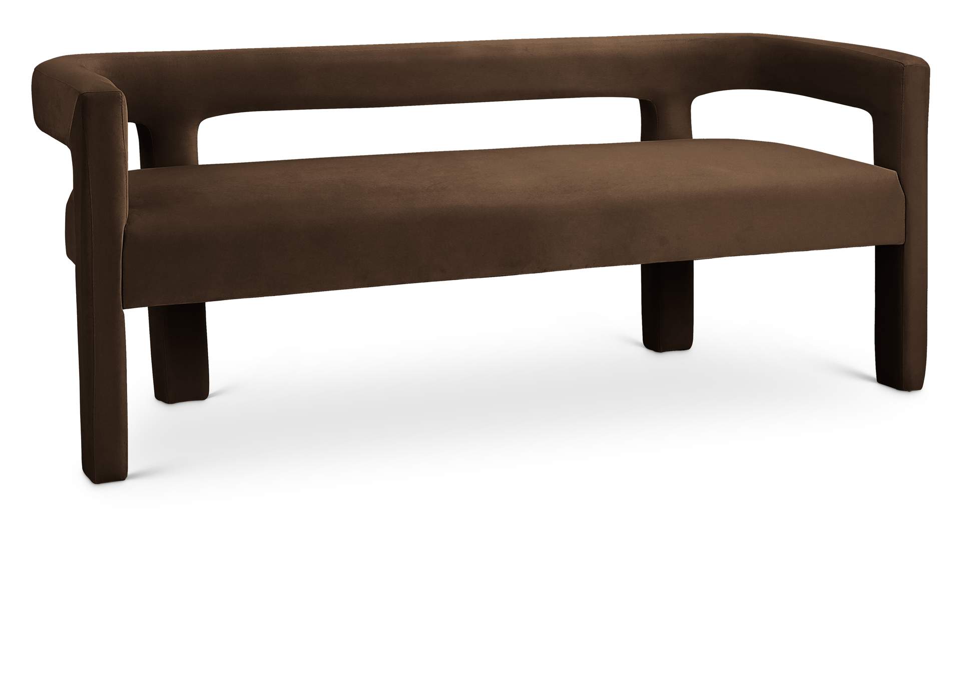 Athena Brown Velvet Bench,Meridian Furniture