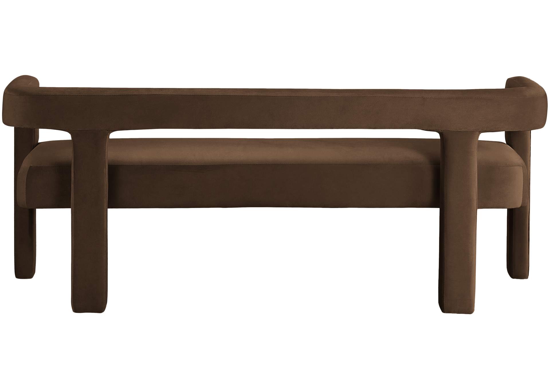 Athena Brown Velvet Bench,Meridian Furniture