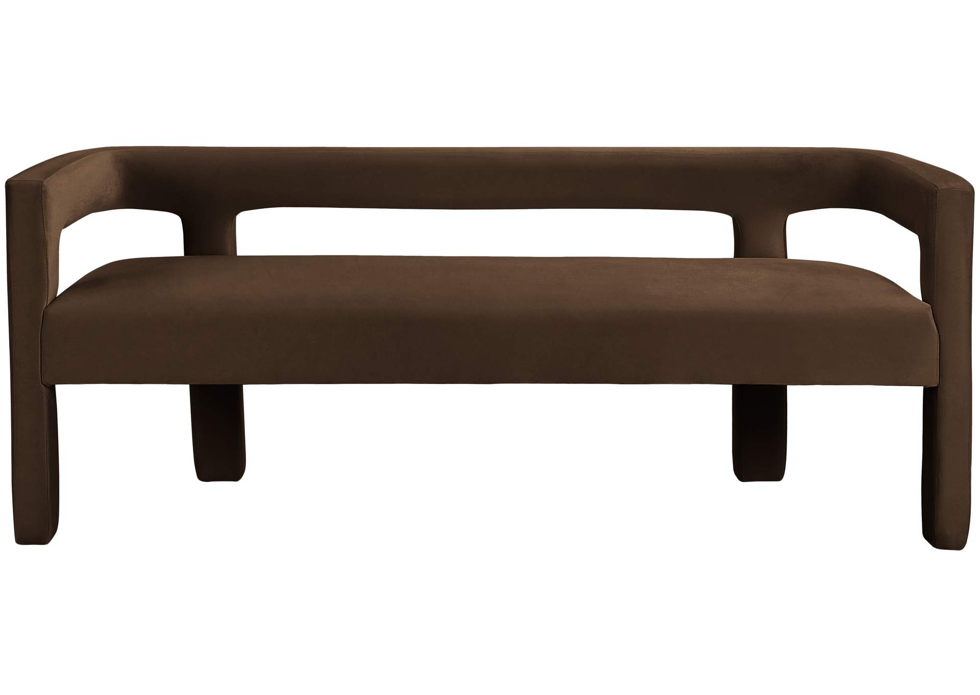 Athena Brown Velvet Bench,Meridian Furniture