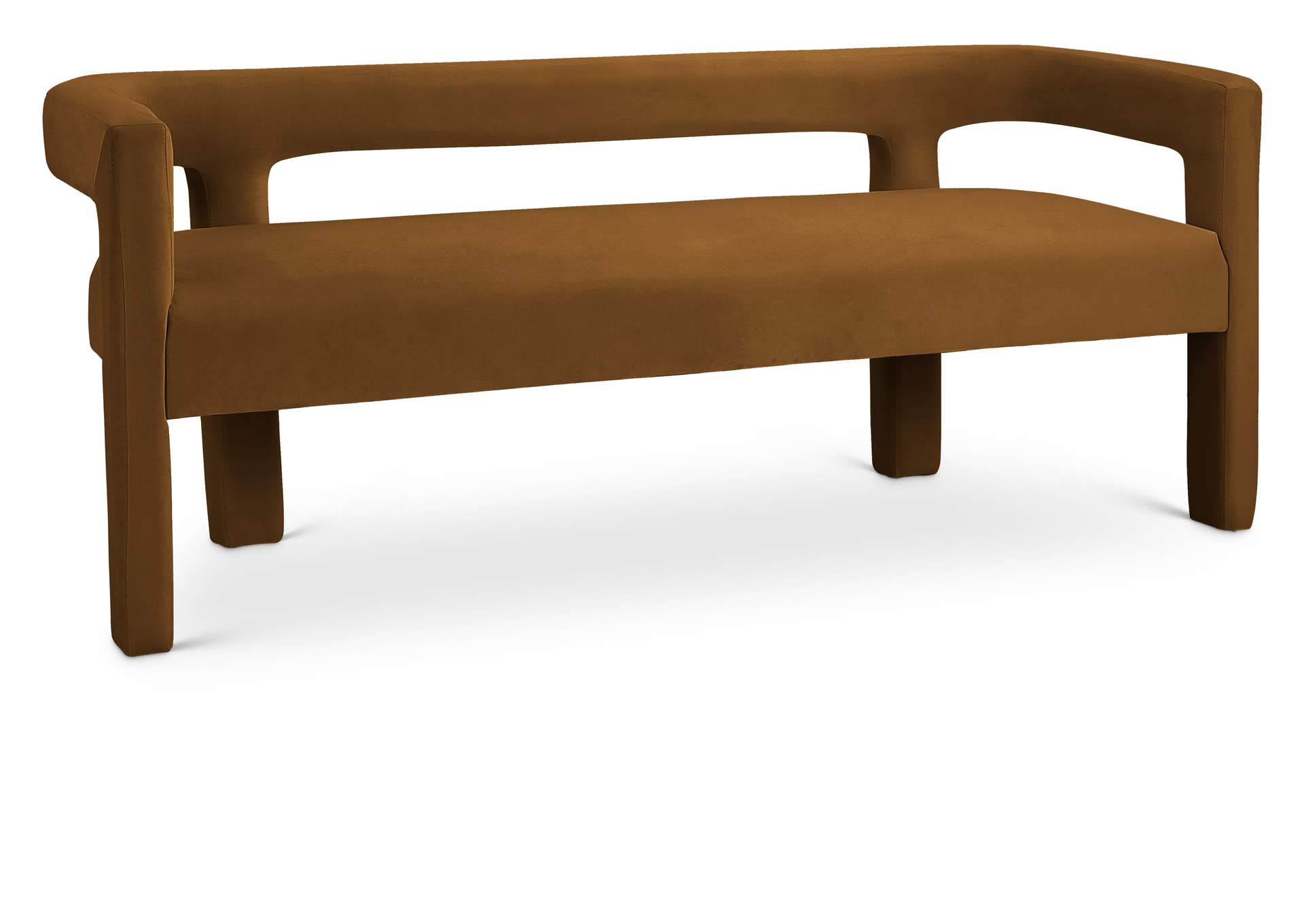 Athena Saddle Velvet Bench,Meridian Furniture