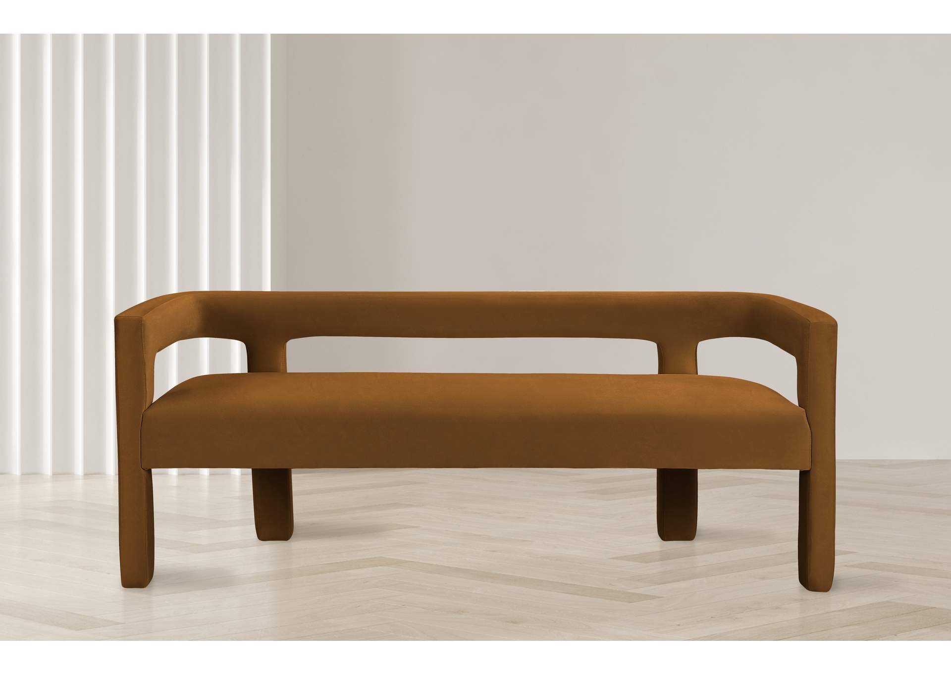 Athena Saddle Velvet Bench,Meridian Furniture