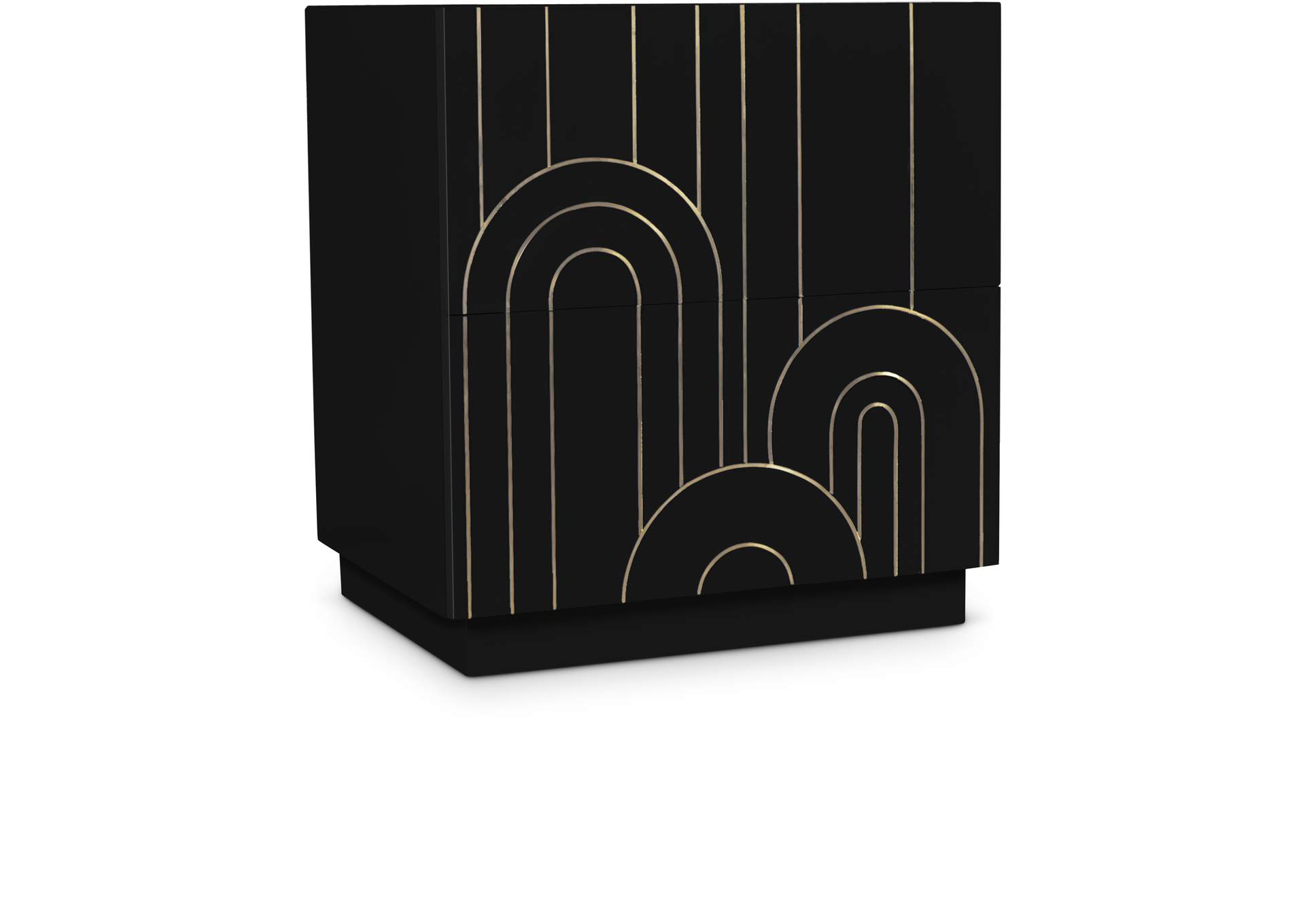 Turin Black Night Stand,Meridian Furniture