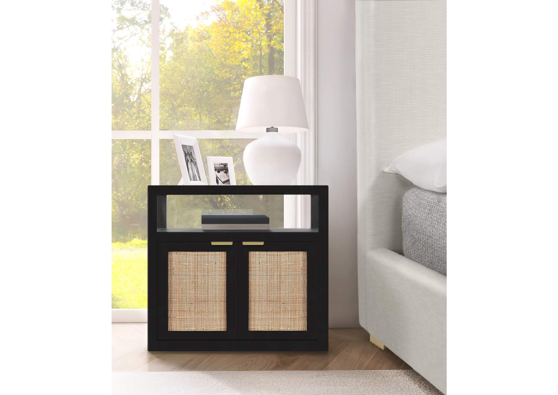 Cambria Black Night Stand,Meridian Furniture