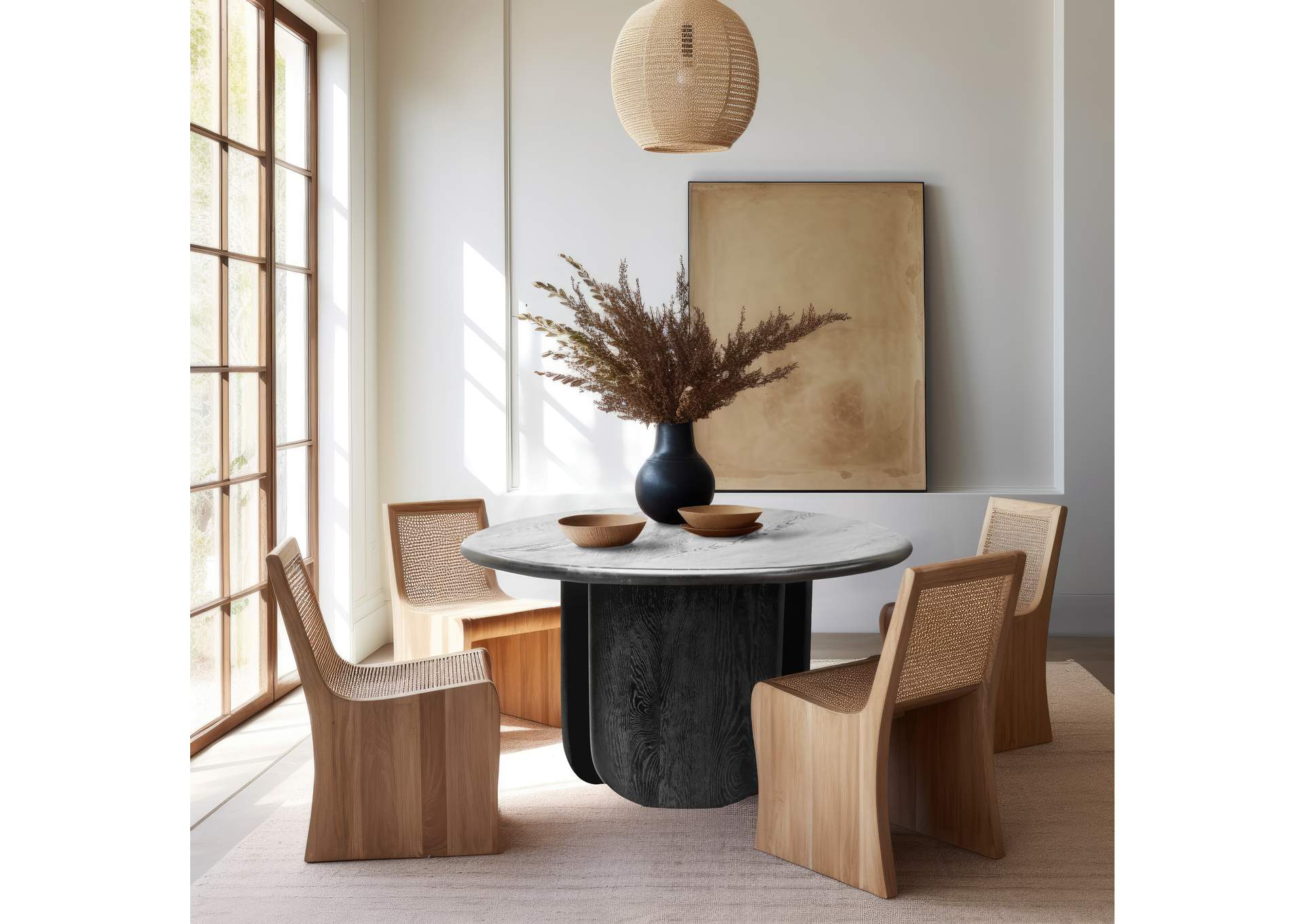 Benito Black Oak Dining Table,Meridian Furniture