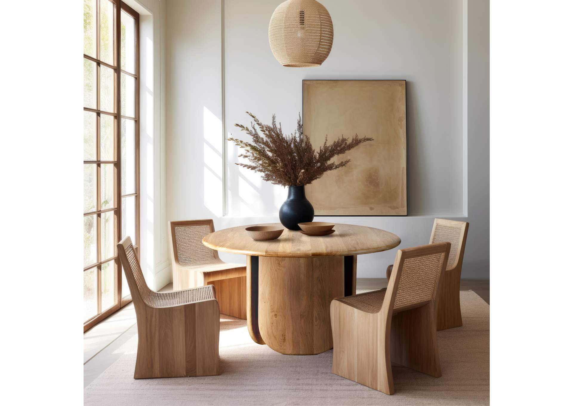 Benito White Oak Dining Table,Meridian Furniture