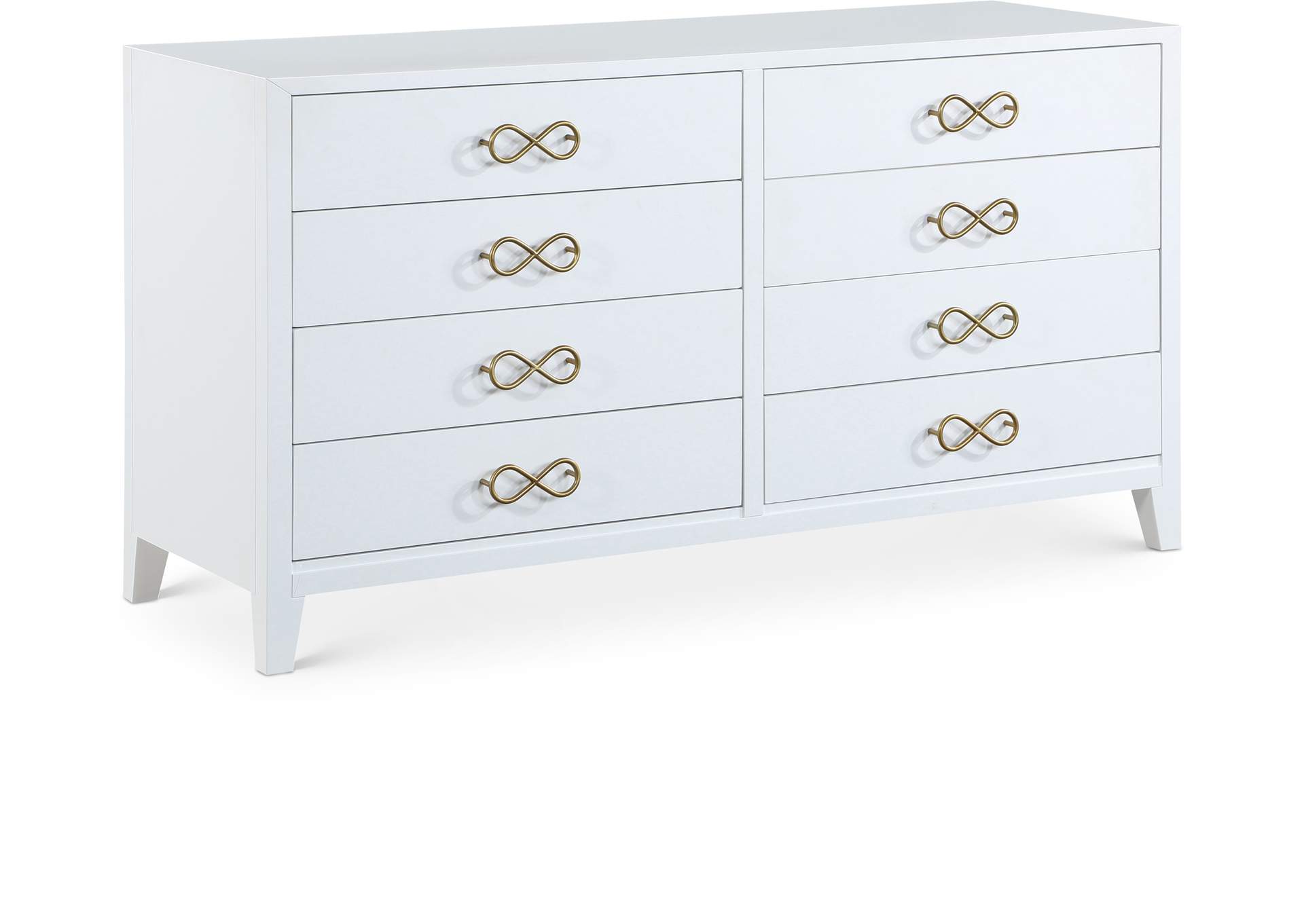 Bowtie White - Gold Dresser,Meridian Furniture