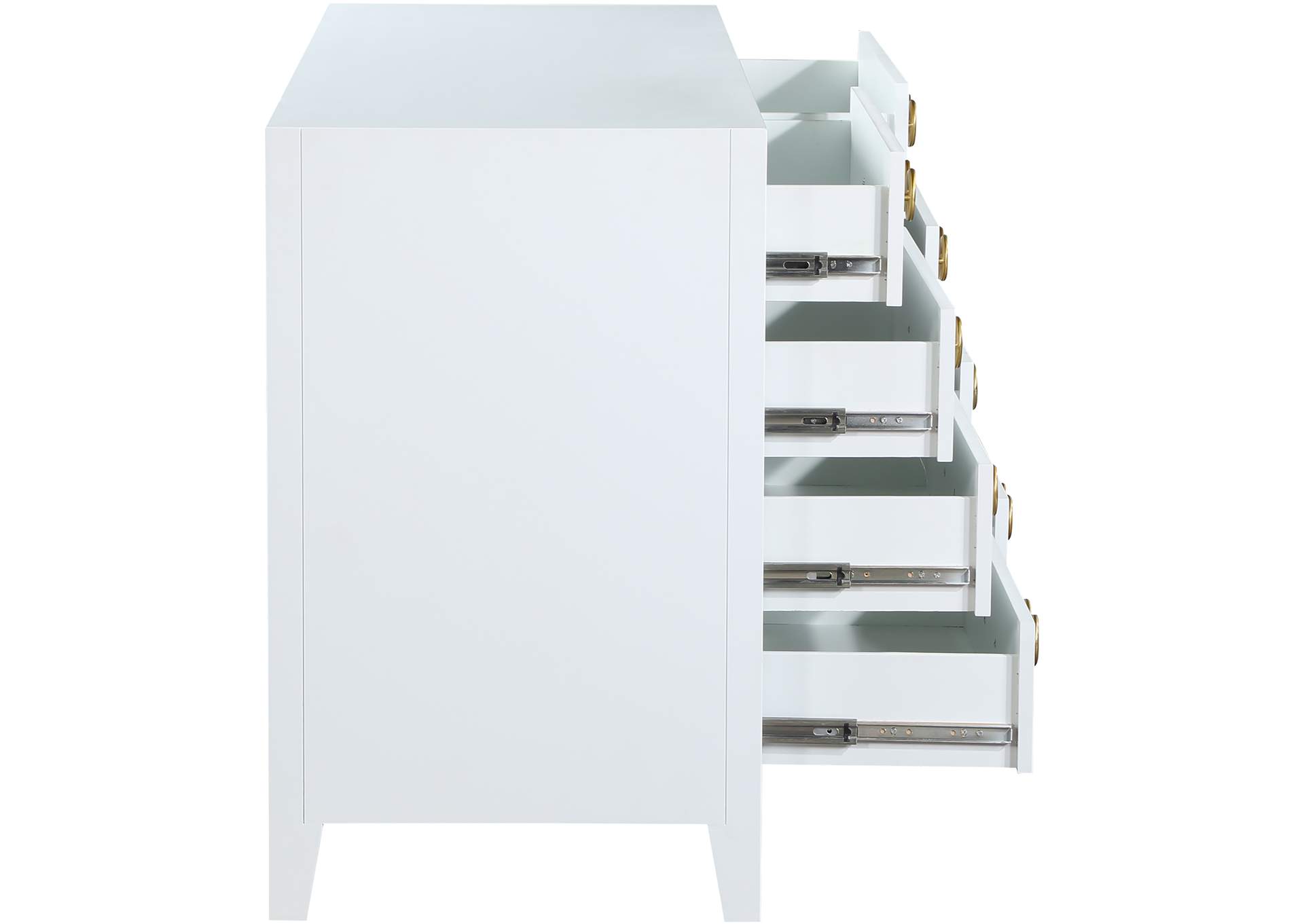 Bowtie White - Gold Dresser,Meridian Furniture