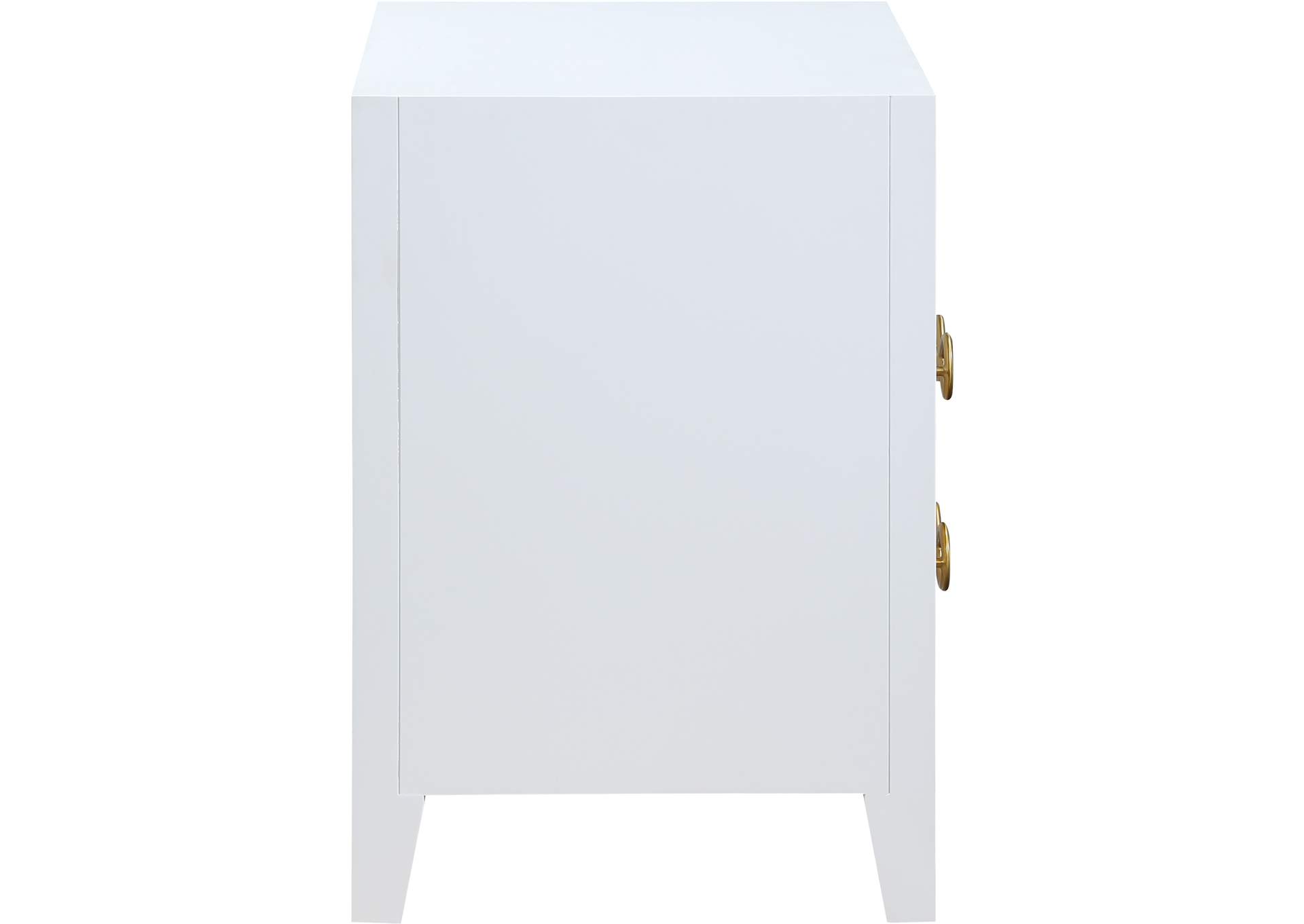 Bowtie White - Gold Night Stand,Meridian Furniture