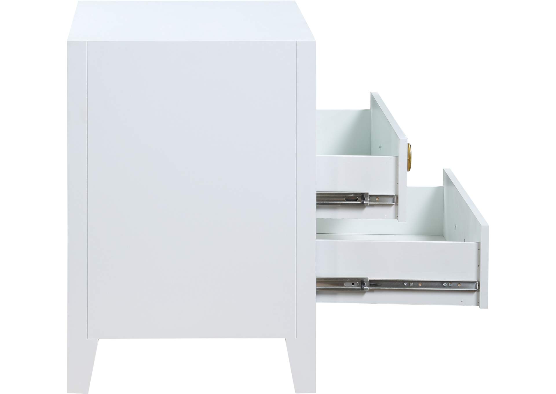 Bowtie White - Gold Night Stand,Meridian Furniture