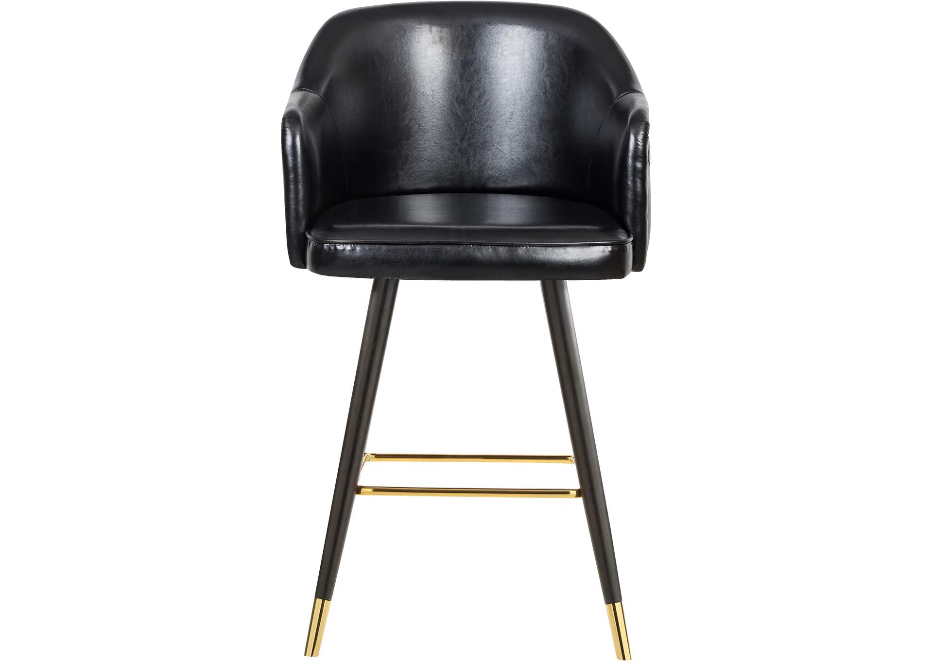 Barbosa Black Faux Leather Counter - Bar Stool Set of 2,Meridian Furniture