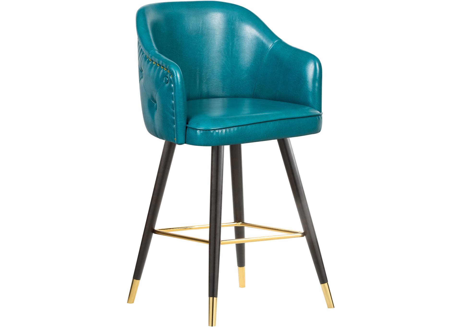 Barbosa Blue Faux Leather Counter - Bar Stool Set of 2,Meridian Furniture