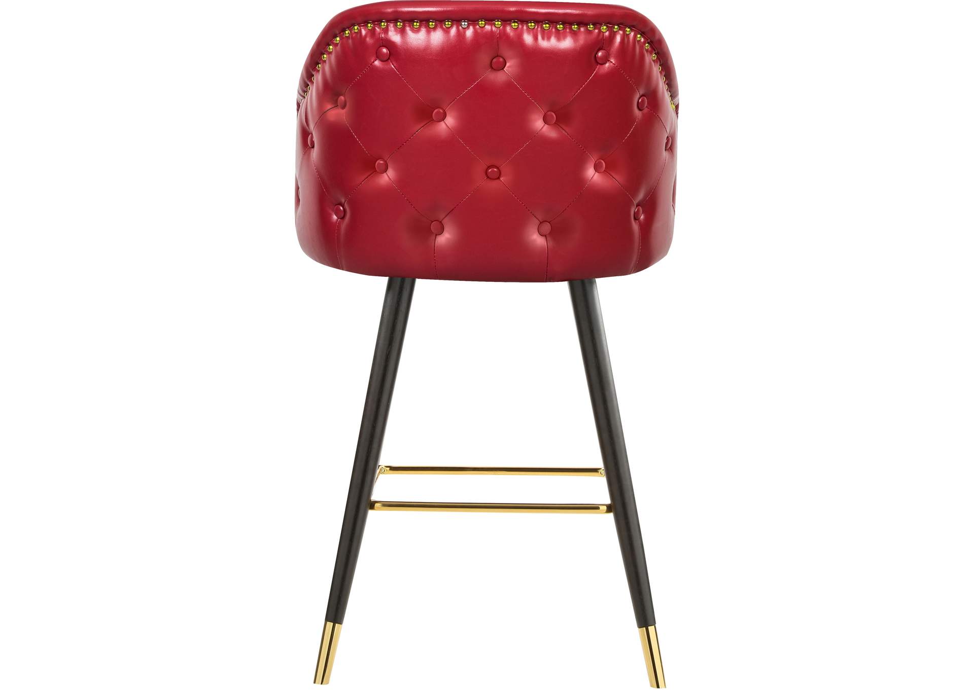 Barbosa Red Faux Leather Counter - Bar Stool Set of 2,Meridian Furniture